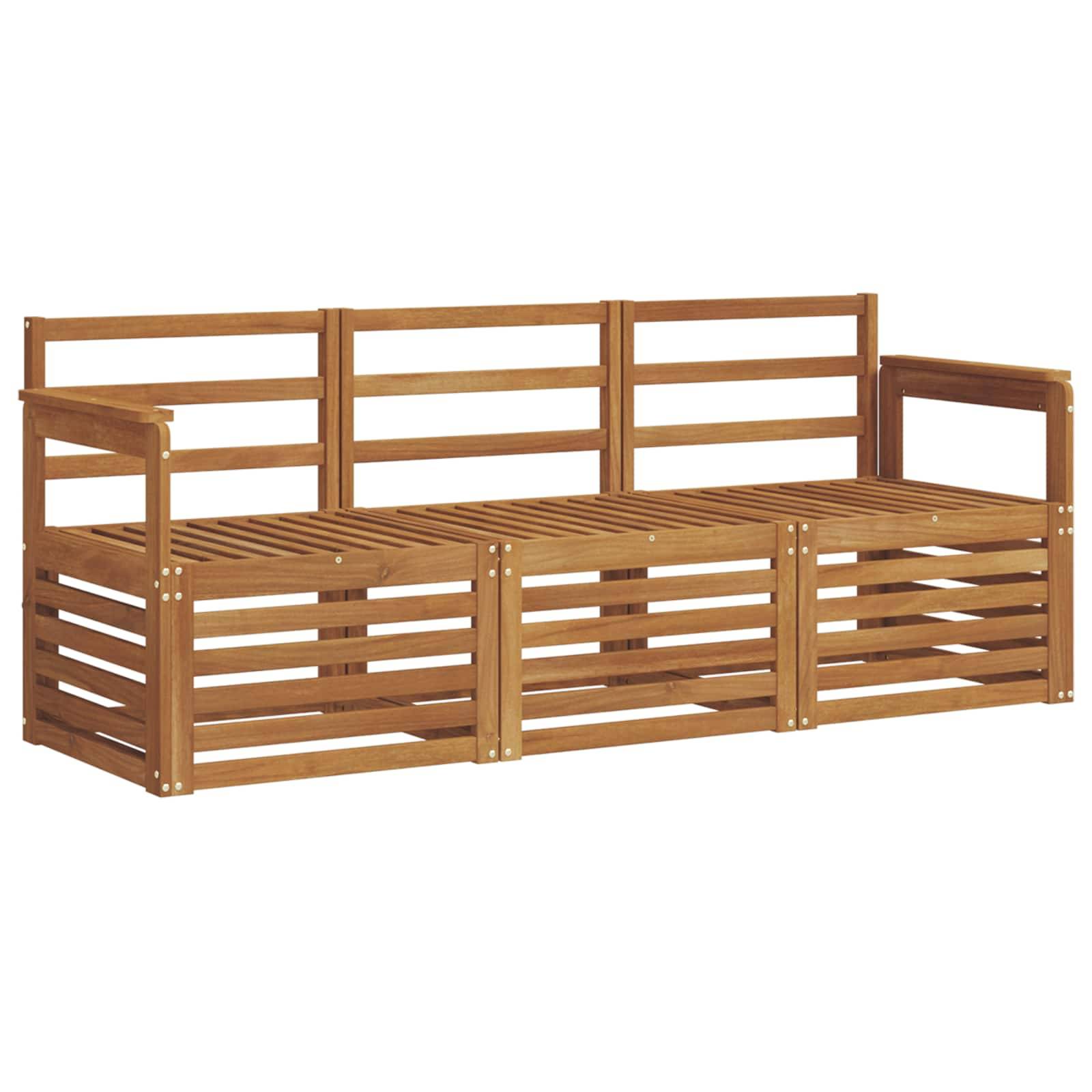vidaXL Sofagarnituren 3 pcs Natur Massivholz Akazie