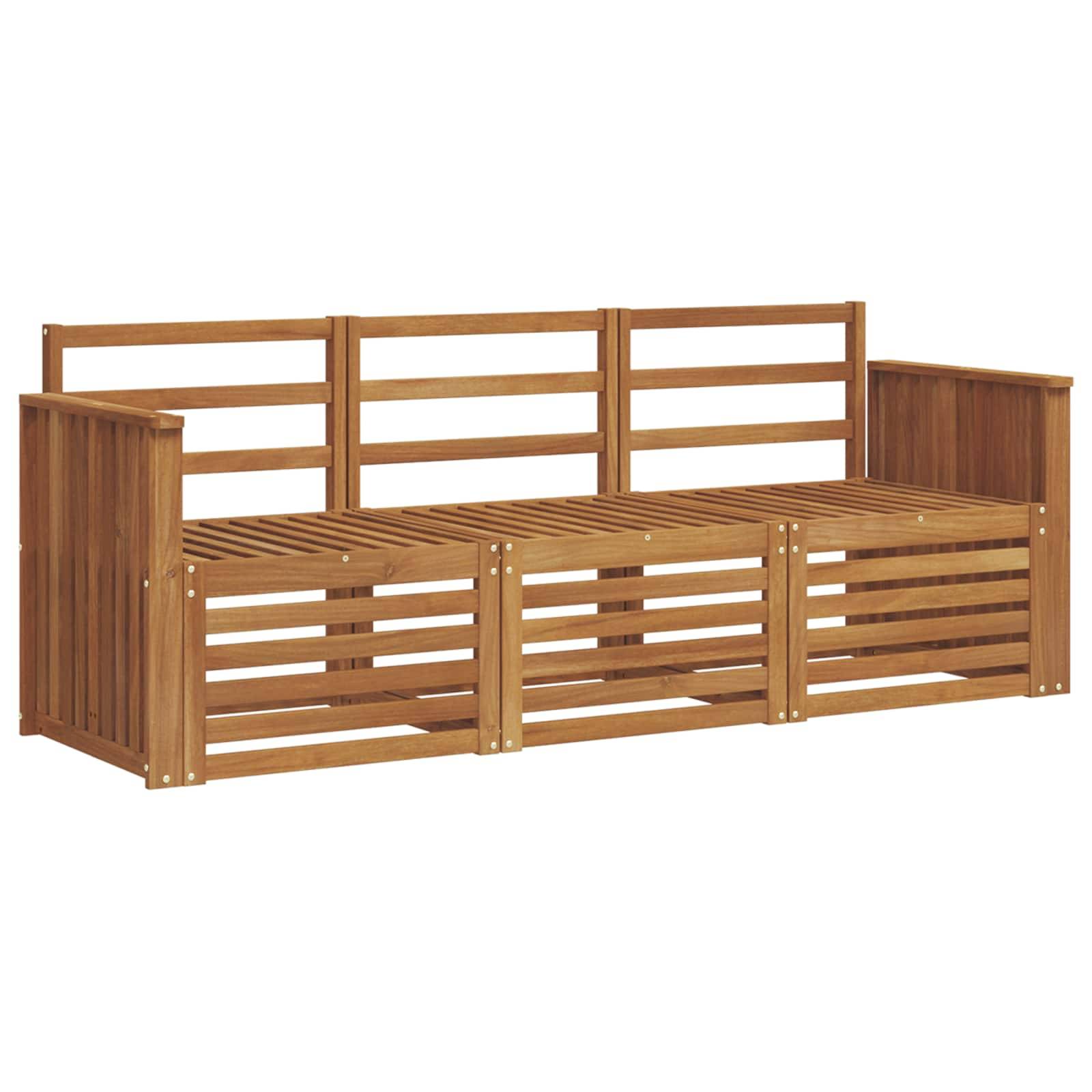 vidaXL Sofagarnituren 3 pcs Natur Massivholz Akazie