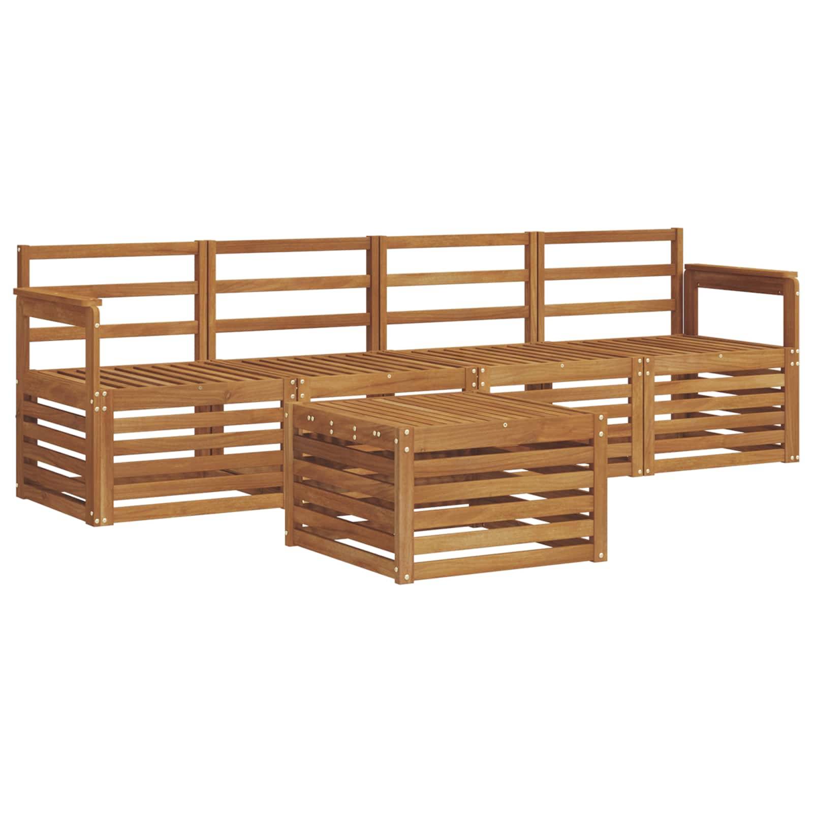 vidaXL Sofagarnituren 5 pcs Natur Massivholz Akazie