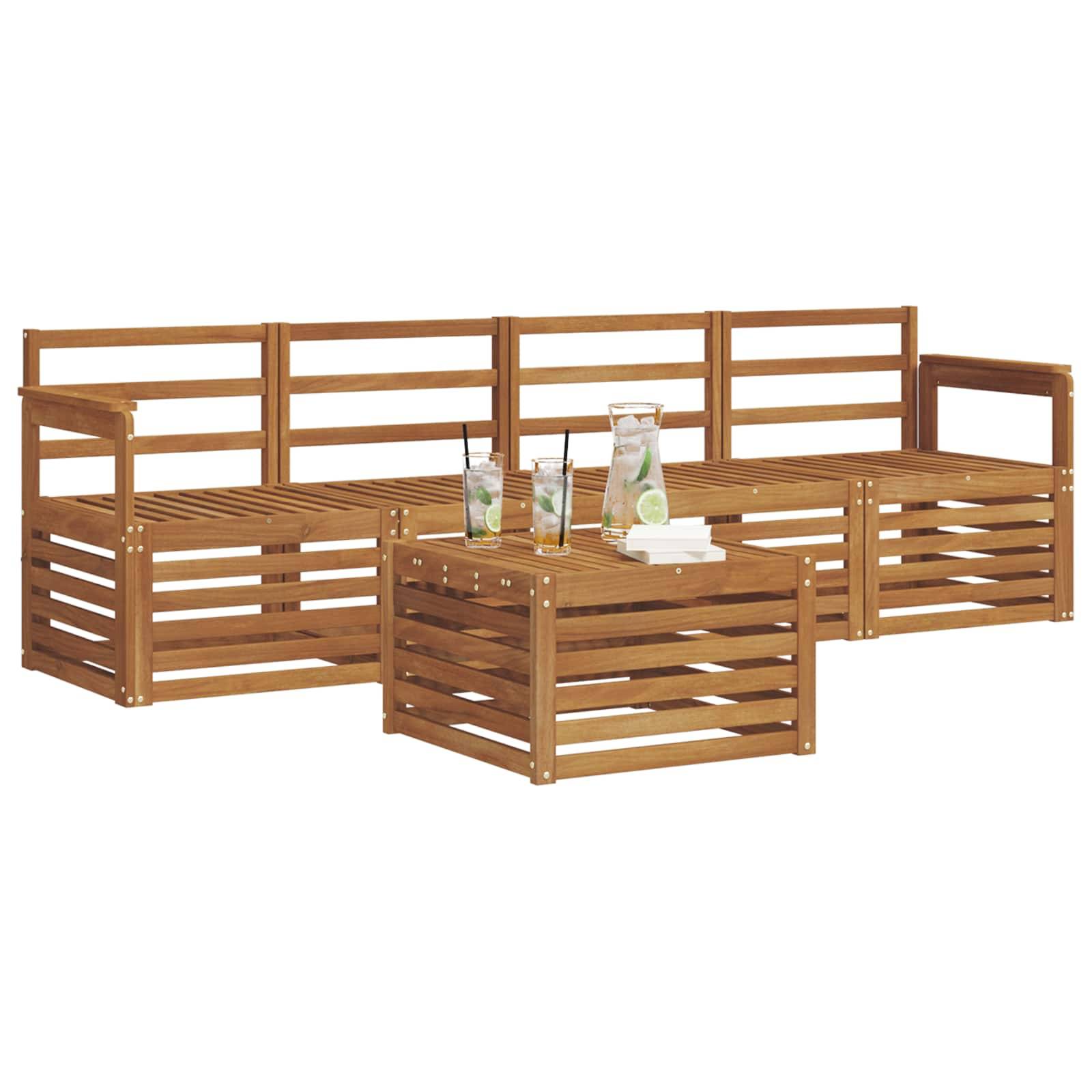 vidaXL Sofagarnituren 5 pcs Natur Massivholz Akazie