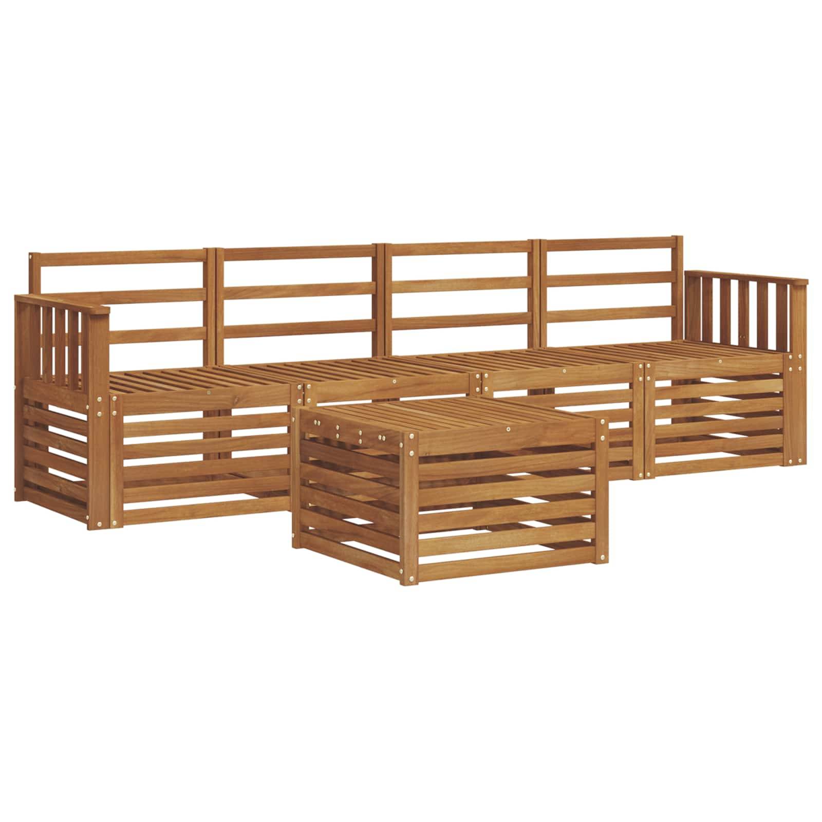 vidaXL Sofagarnituren 5 pcs Natur Massivholz Akazie