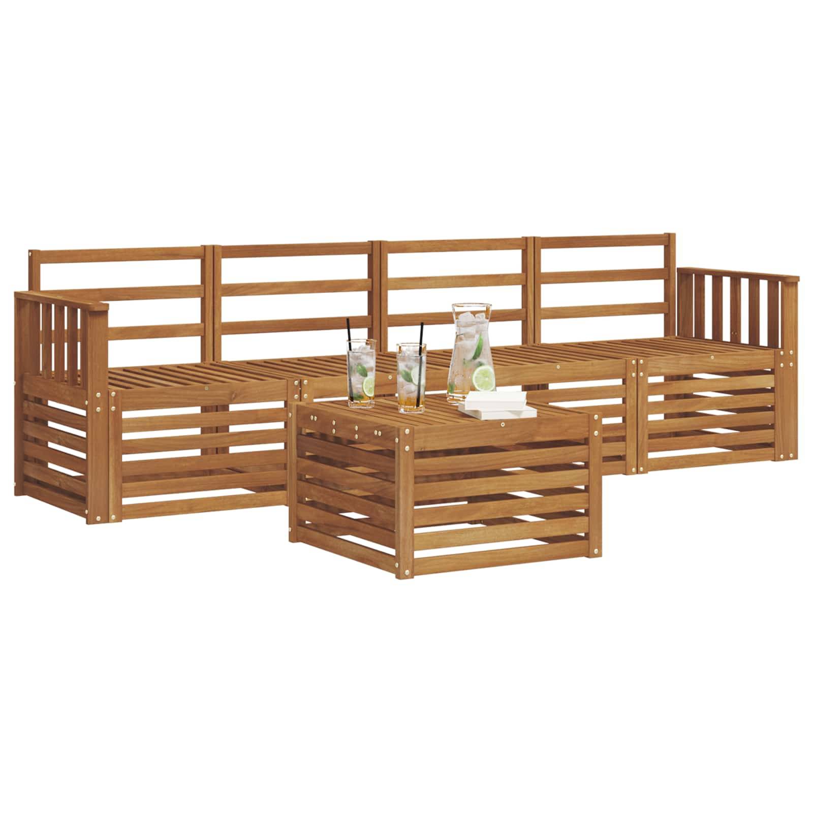 vidaXL Sofagarnituren 5 pcs Natur Massivholz Akazie