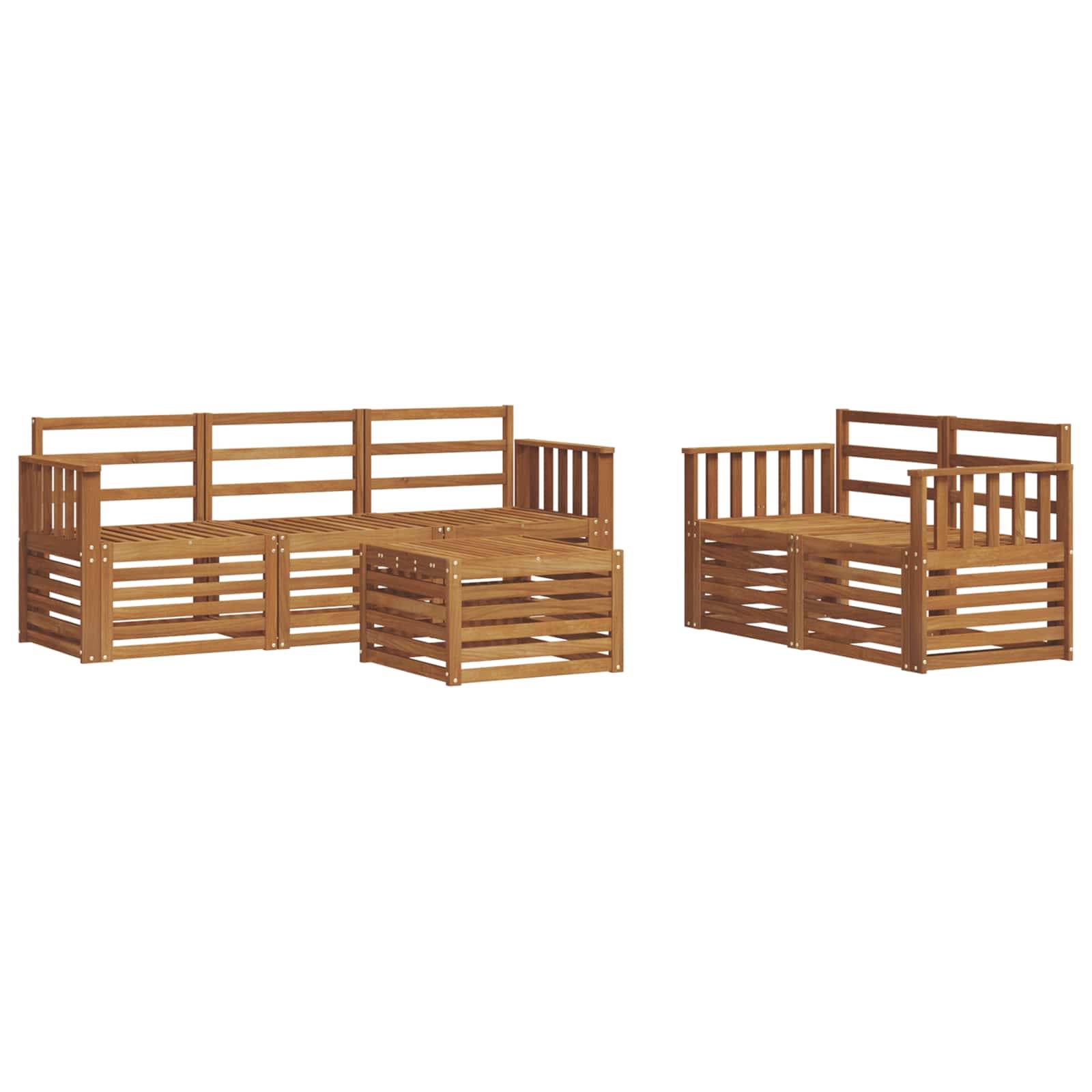 vidaXL Sofagarnituren 6 pcs Natur Massivholz Akazie