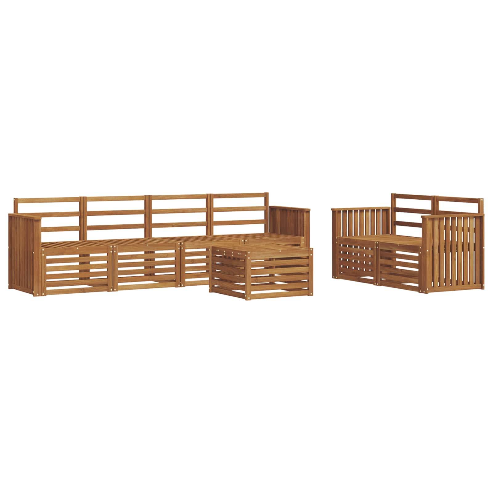 vidaXL Outdoor-Sofagarnitur 7 pcs Natur Massivholz Akazie