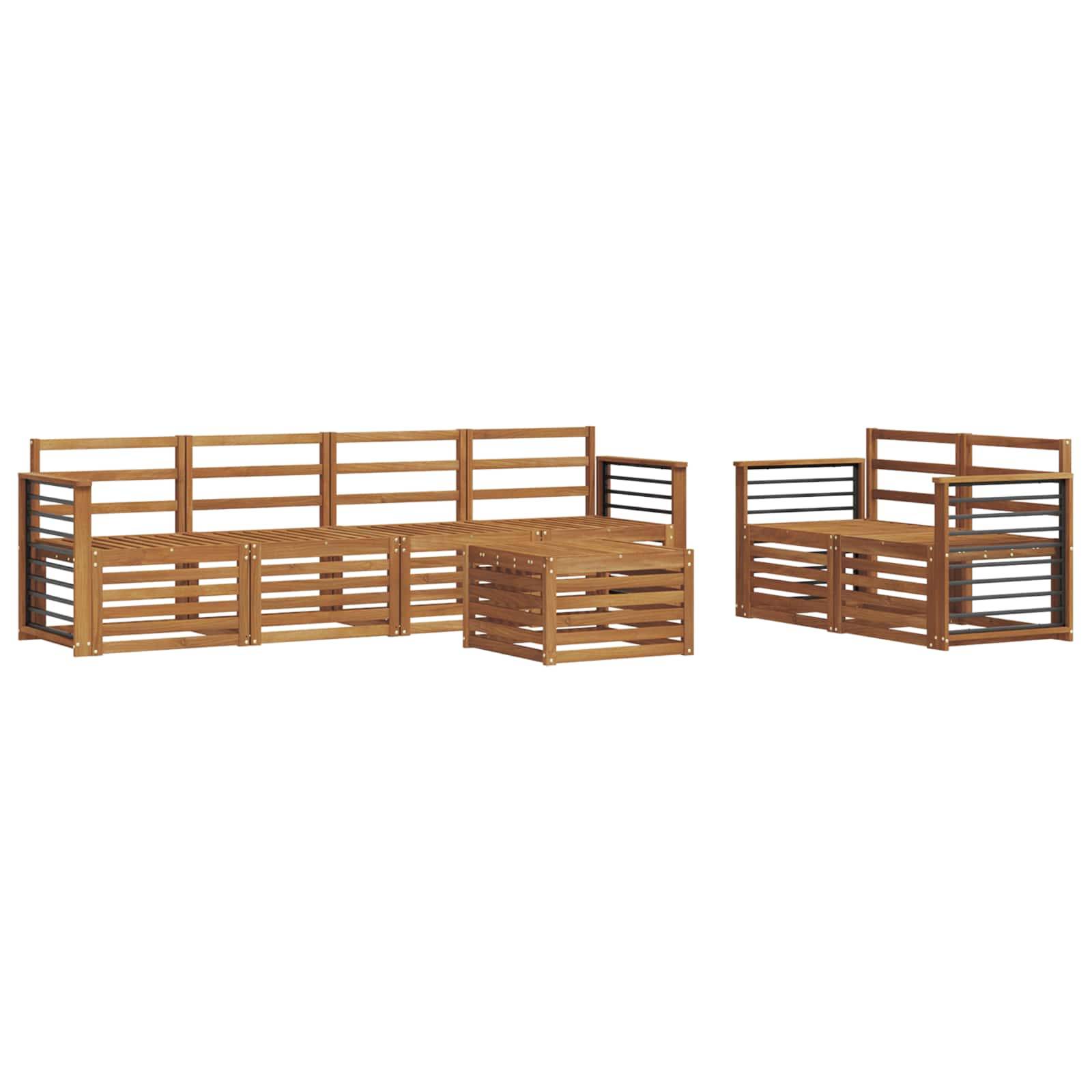 vidaXL Sofagarnituren 7 pcs Natur Massivholz Akazie