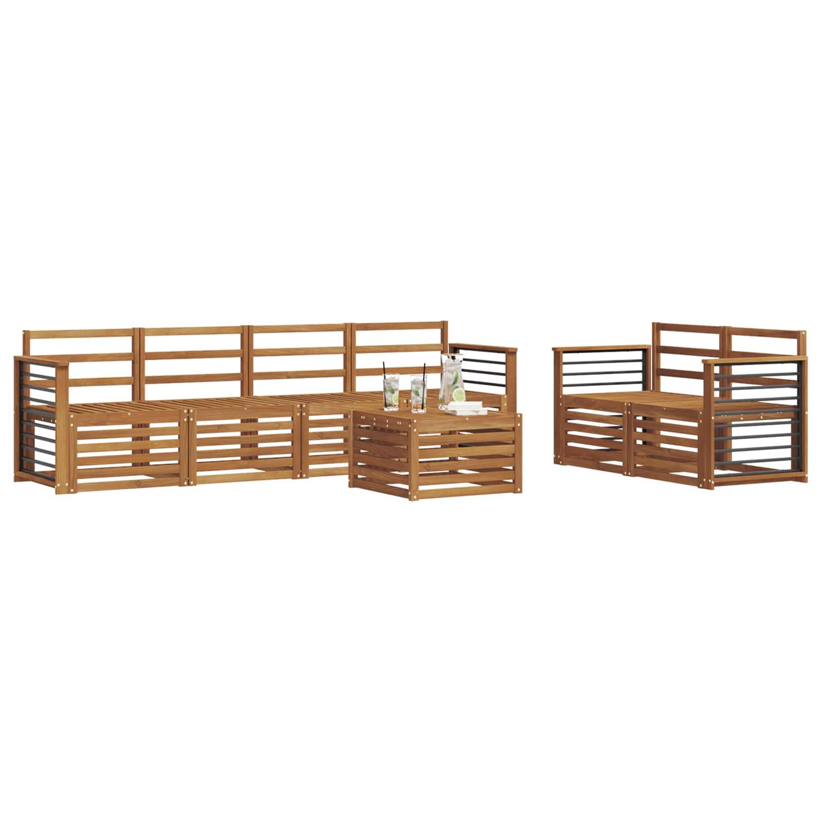 vidaXL Sofagarnituren 7 pcs Natur Massivholz Akazie