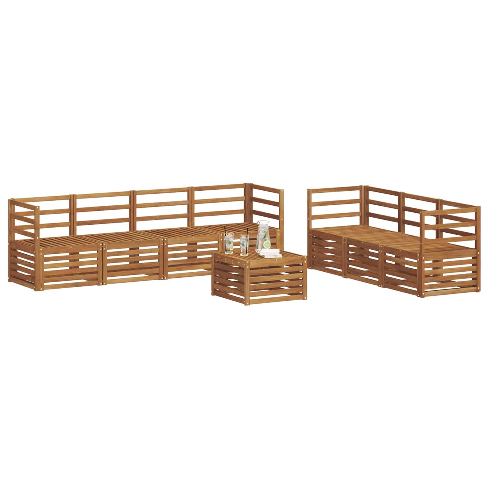 vidaXL Sofagarnituren 8 pcs Natur Massivholz Akazie