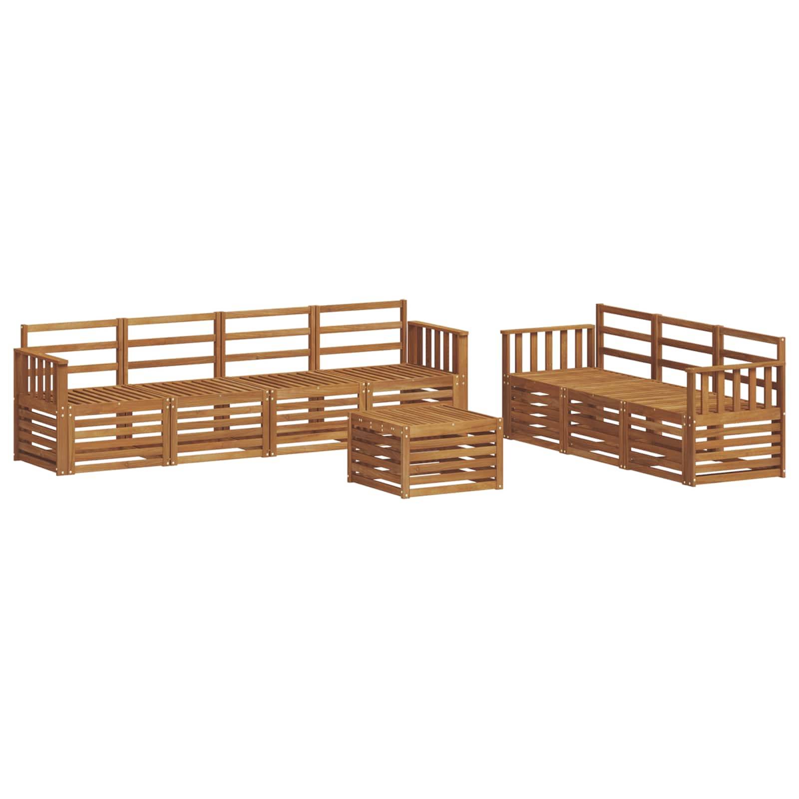 vidaXL Sofagarnituren 8 pcs Natur Massivholz Akazie