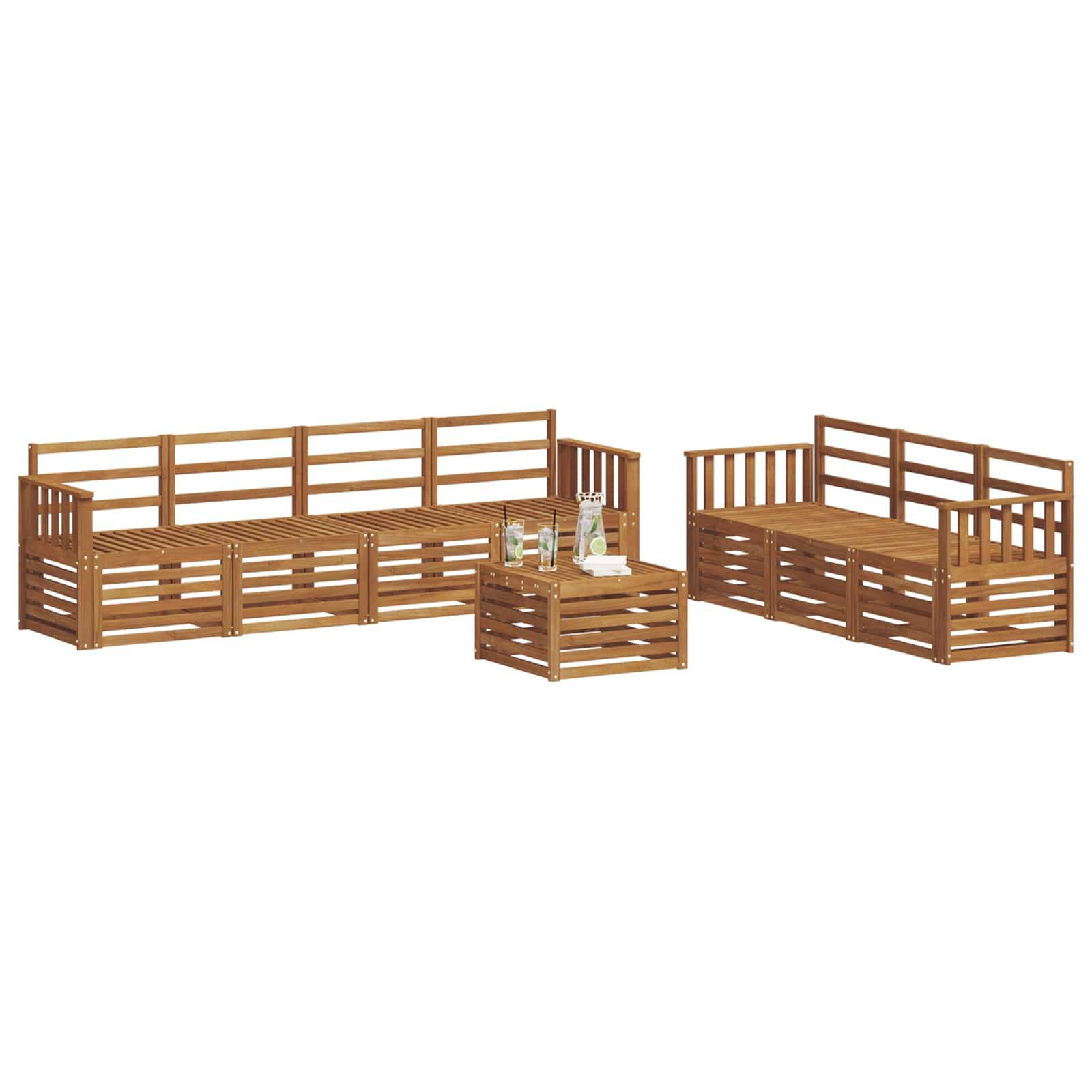 vidaXL Sofagarnituren 8 pcs Natur Massivholz Akazie