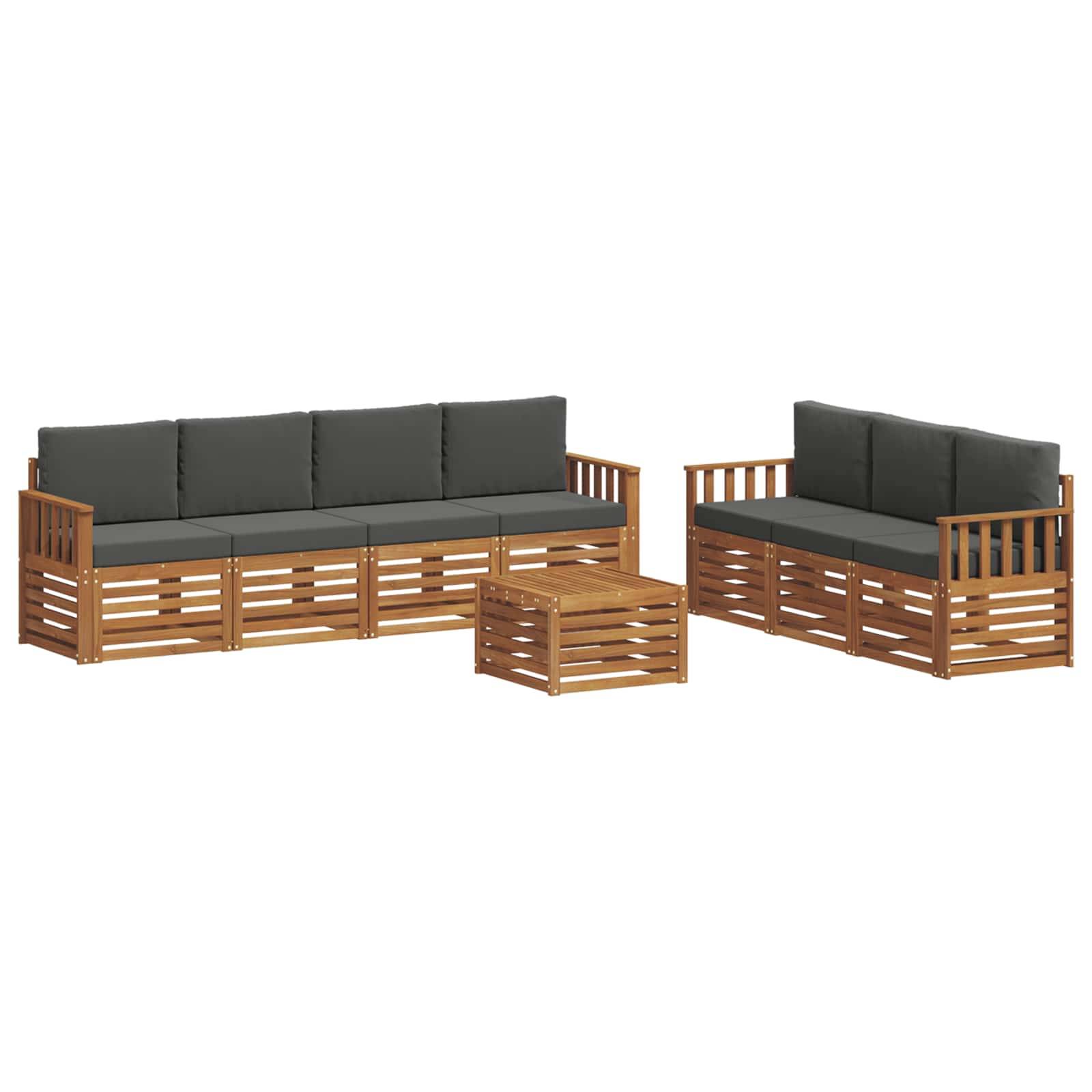 vidaXL Sofagarnituren 8 pcs Natur und Anthrazit Massivholz Akazie