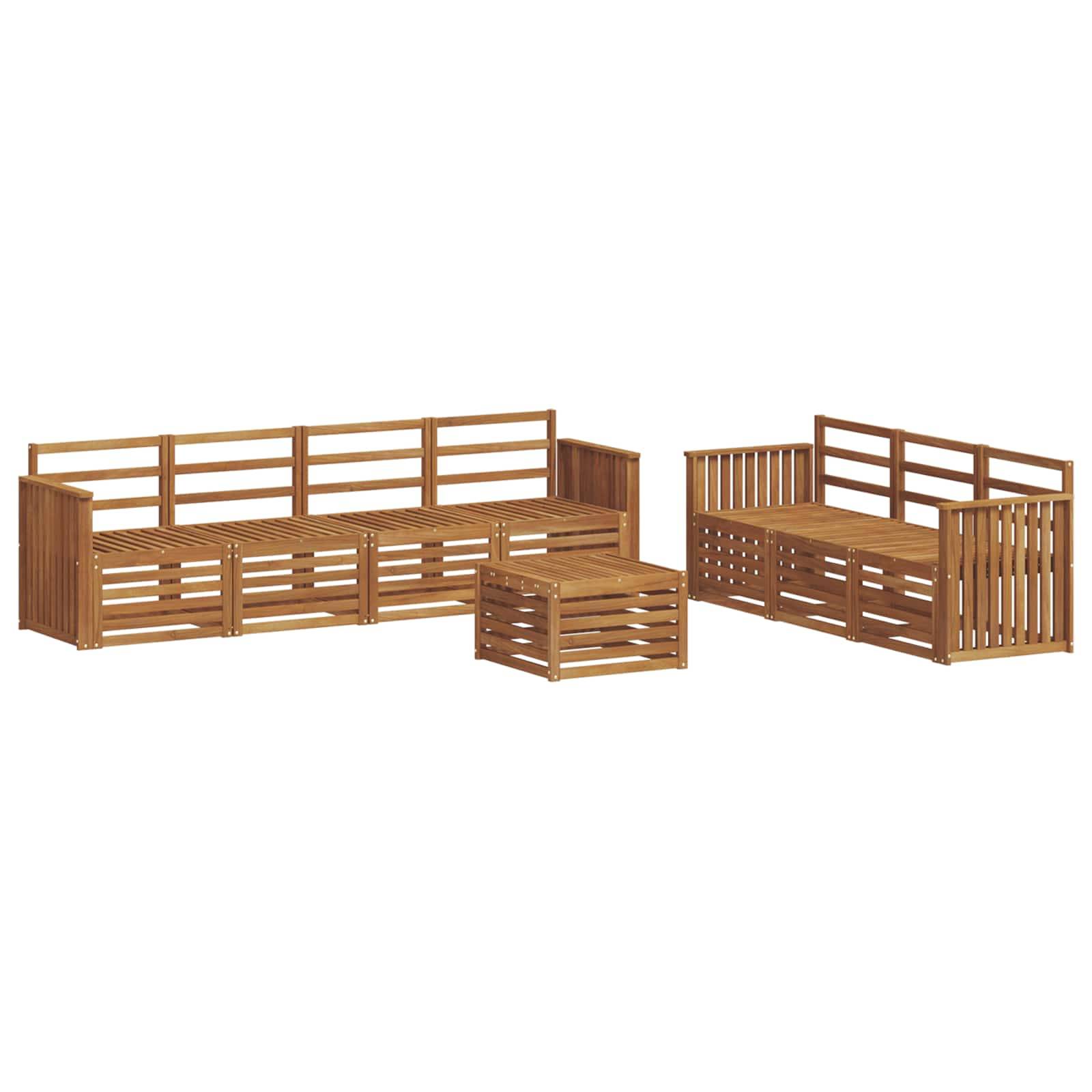 vidaXL Sofagarnituren 8 pcs Natur Massivholz Akazie