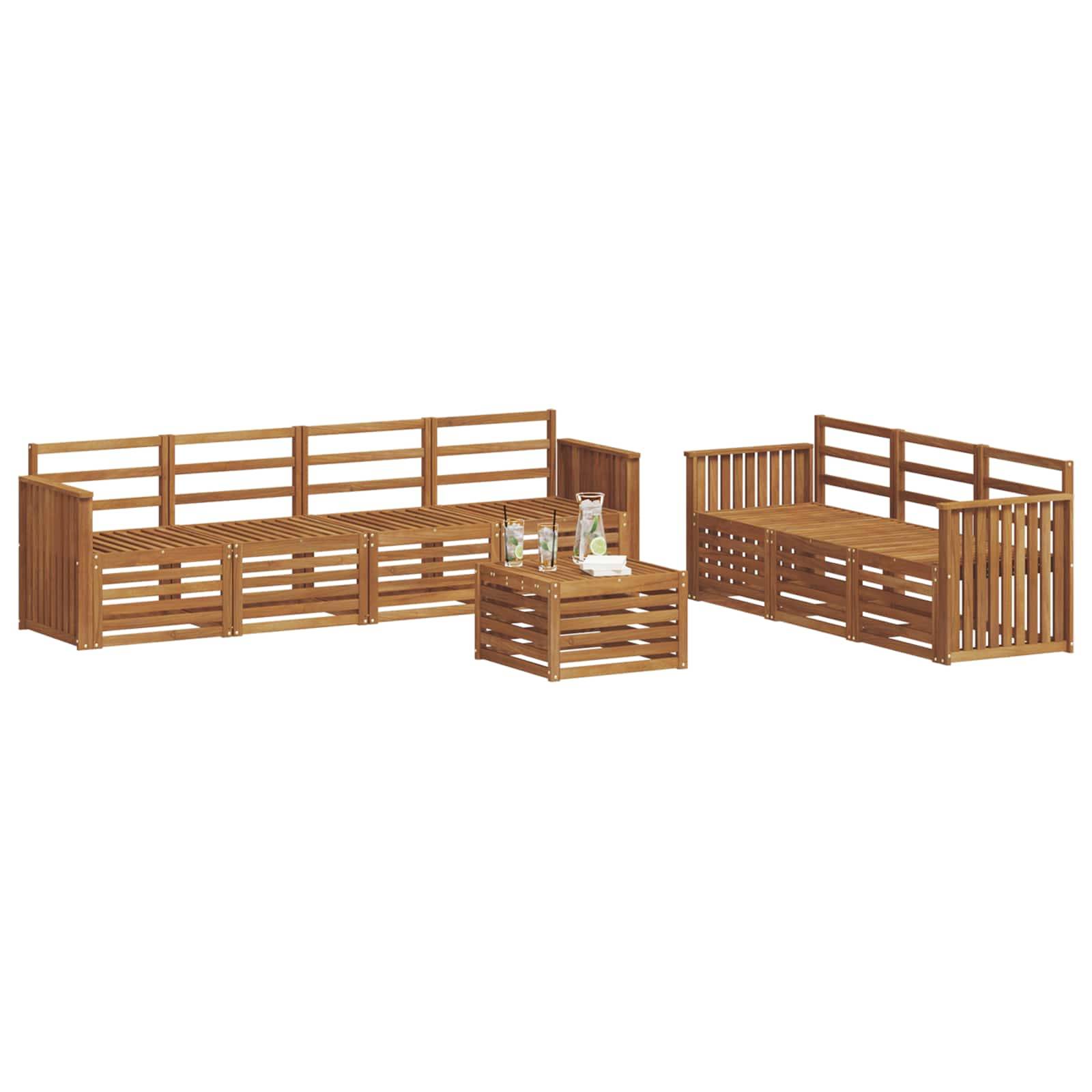 vidaXL Sofagarnituren 8 pcs Natur Massivholz Akazie