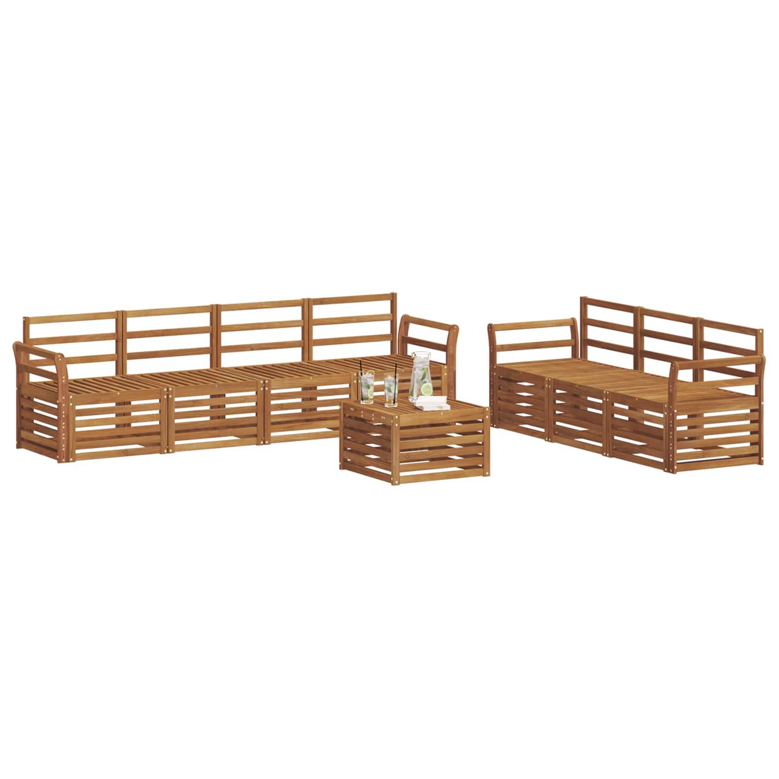 vidaXL Sofagarnituren 8 pcs Natur Massivholz Akazie
