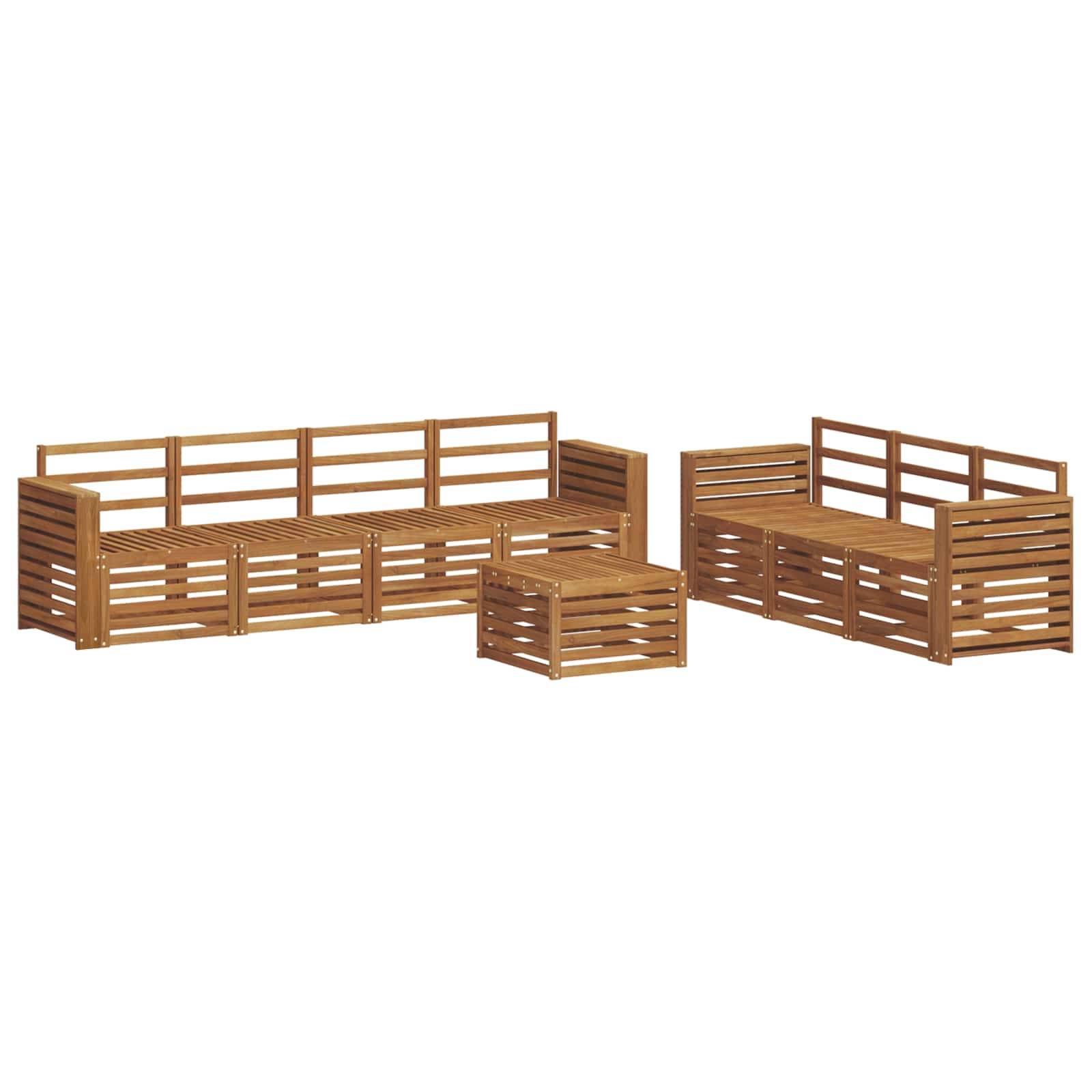 vidaXL Sofagarnituren 8 pcs Natur Massivholz Akazie