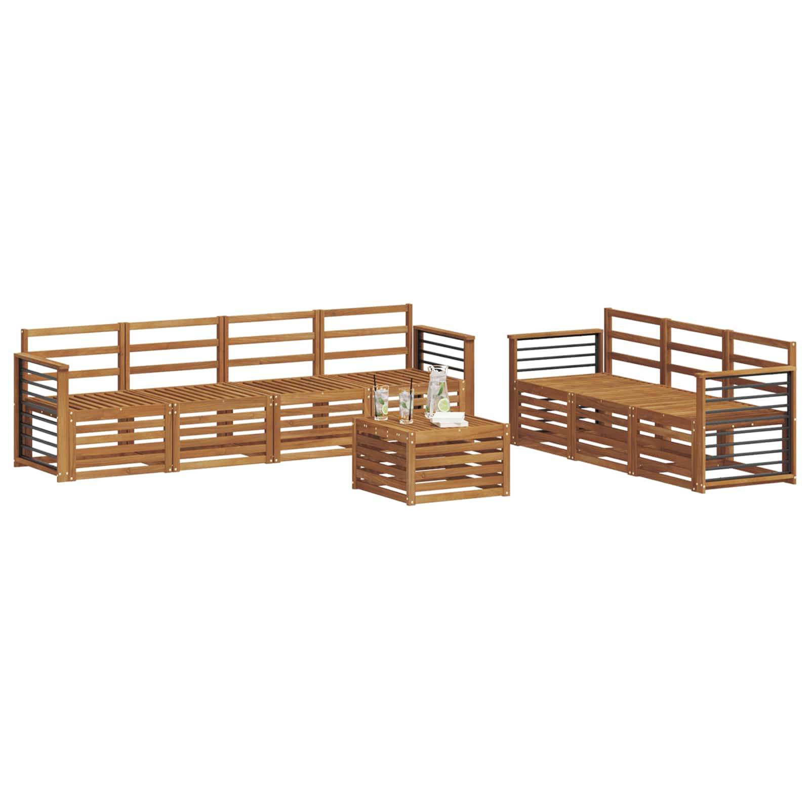 vidaXL Sofagarnituren 8 pcs Natur Massivholz Akazie