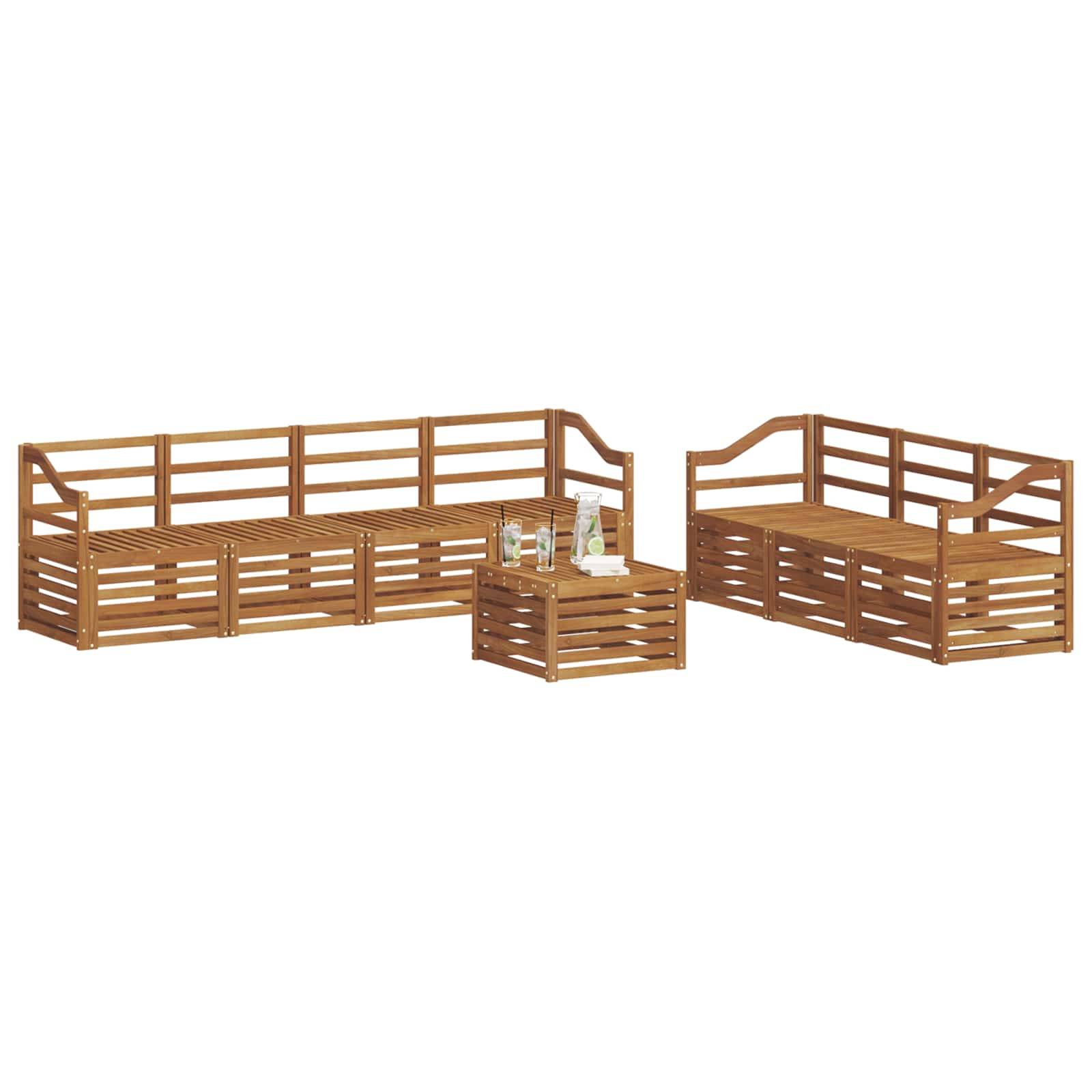 vidaXL Sofagarnituren 8 pcs Natur Massivholz Akazie