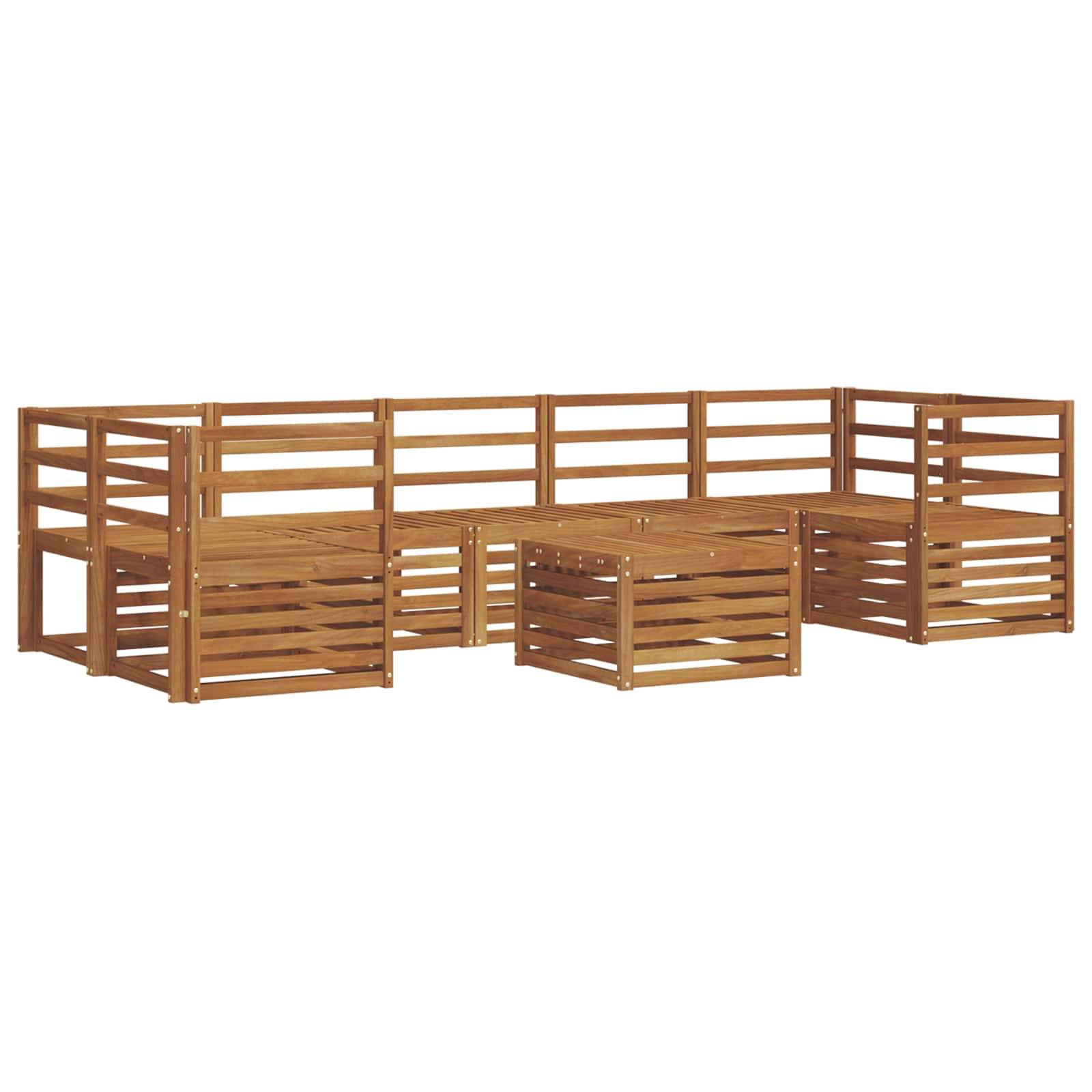 vidaXL Sofagarnituren 8 pcs Natur Massivholz Akazie