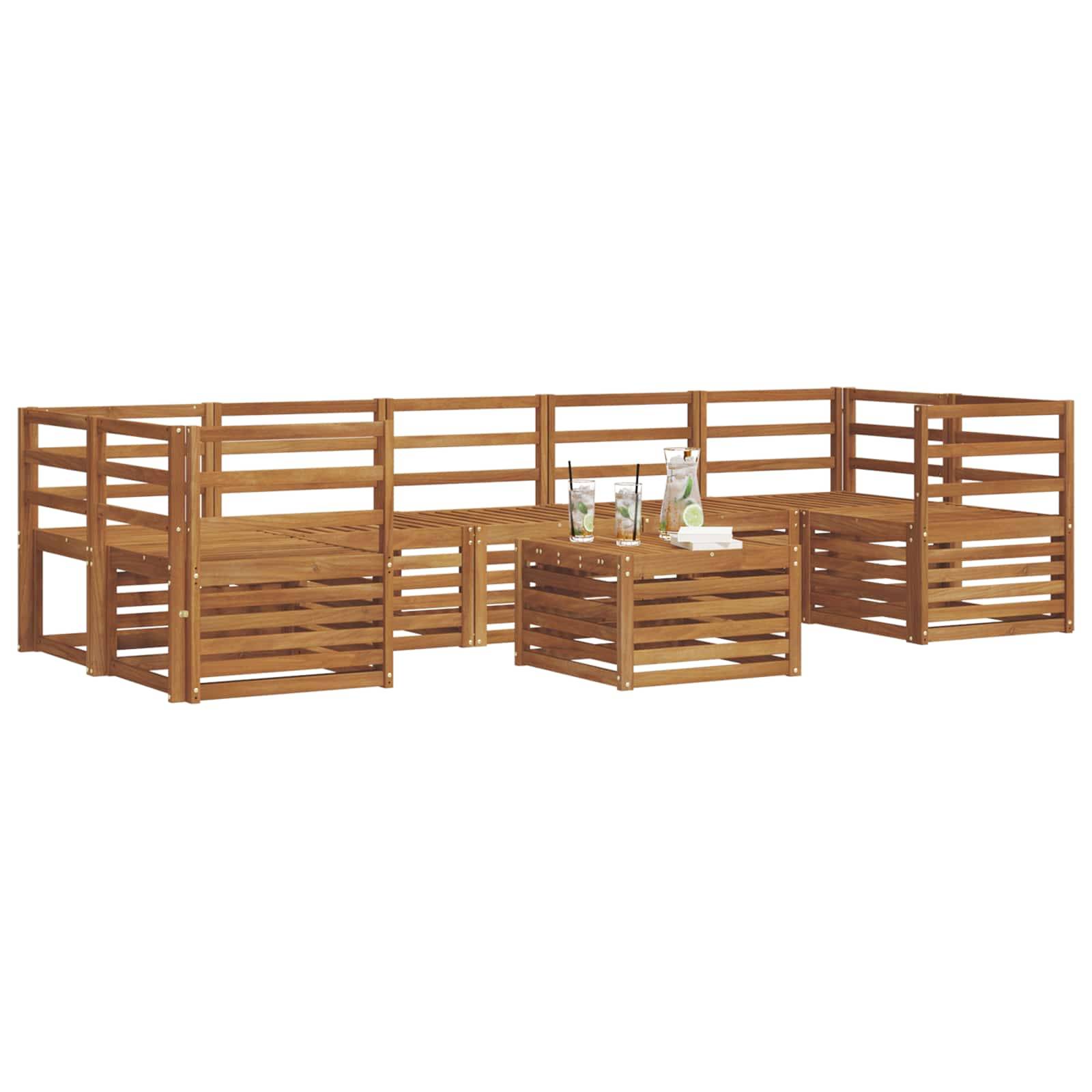 vidaXL Sofagarnituren 8 pcs Natur Massivholz Akazie