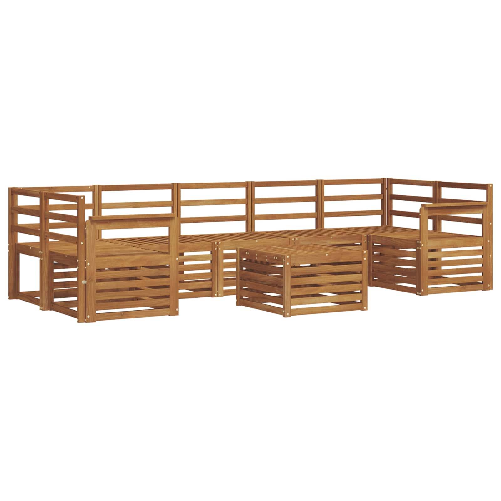 vidaXL Sofagarnituren 8 pcs Natur Massivholz Akazie