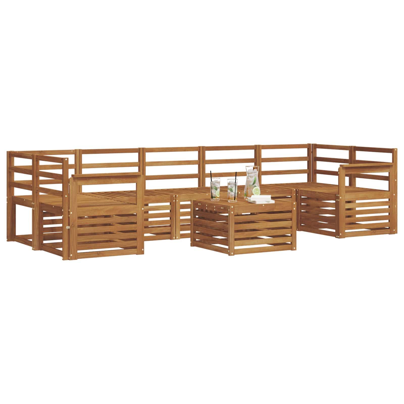 vidaXL Sofagarnituren 8 pcs Natur Massivholz Akazie