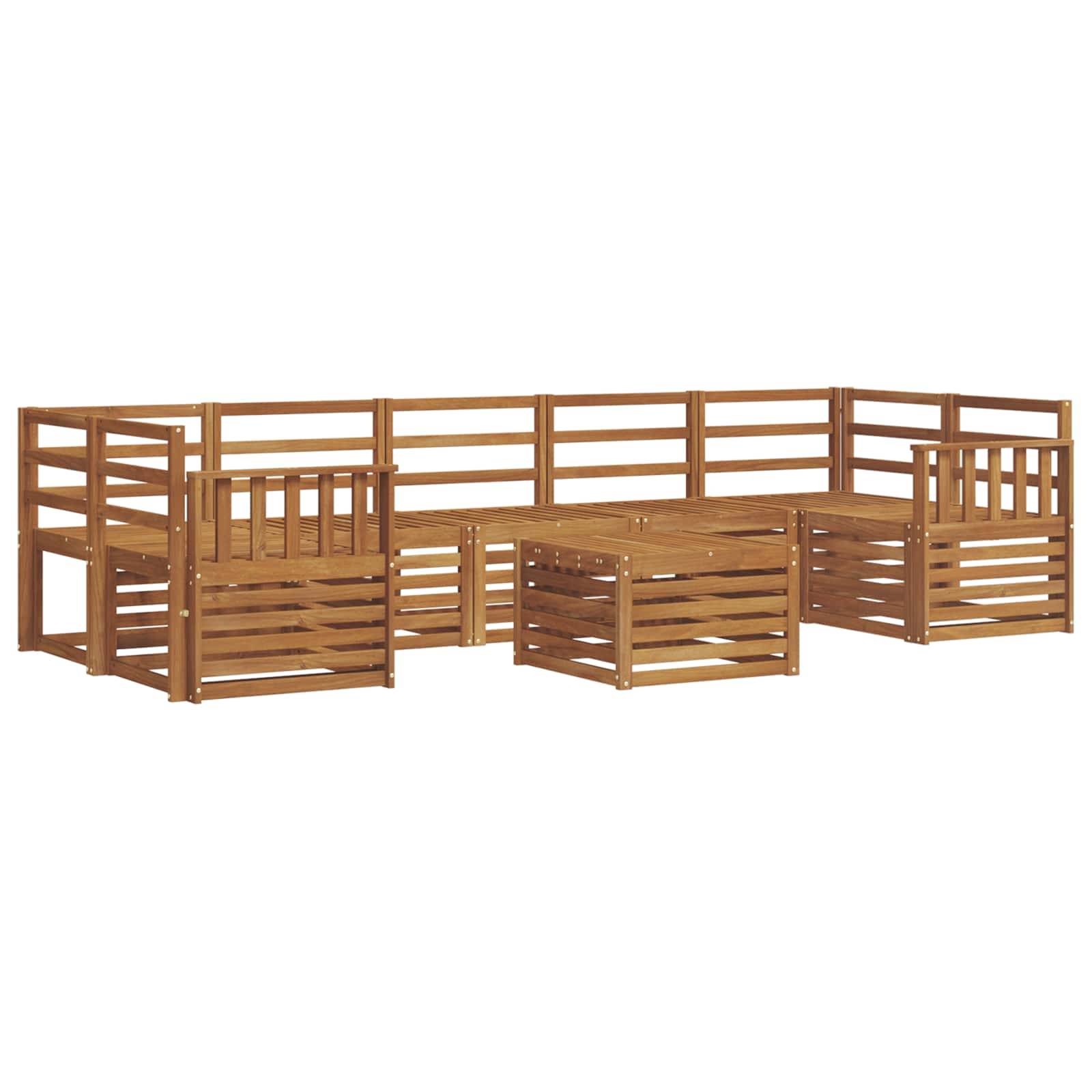 vidaXL Sofagarnituren 8 pcs Natur Massivholz Akazie