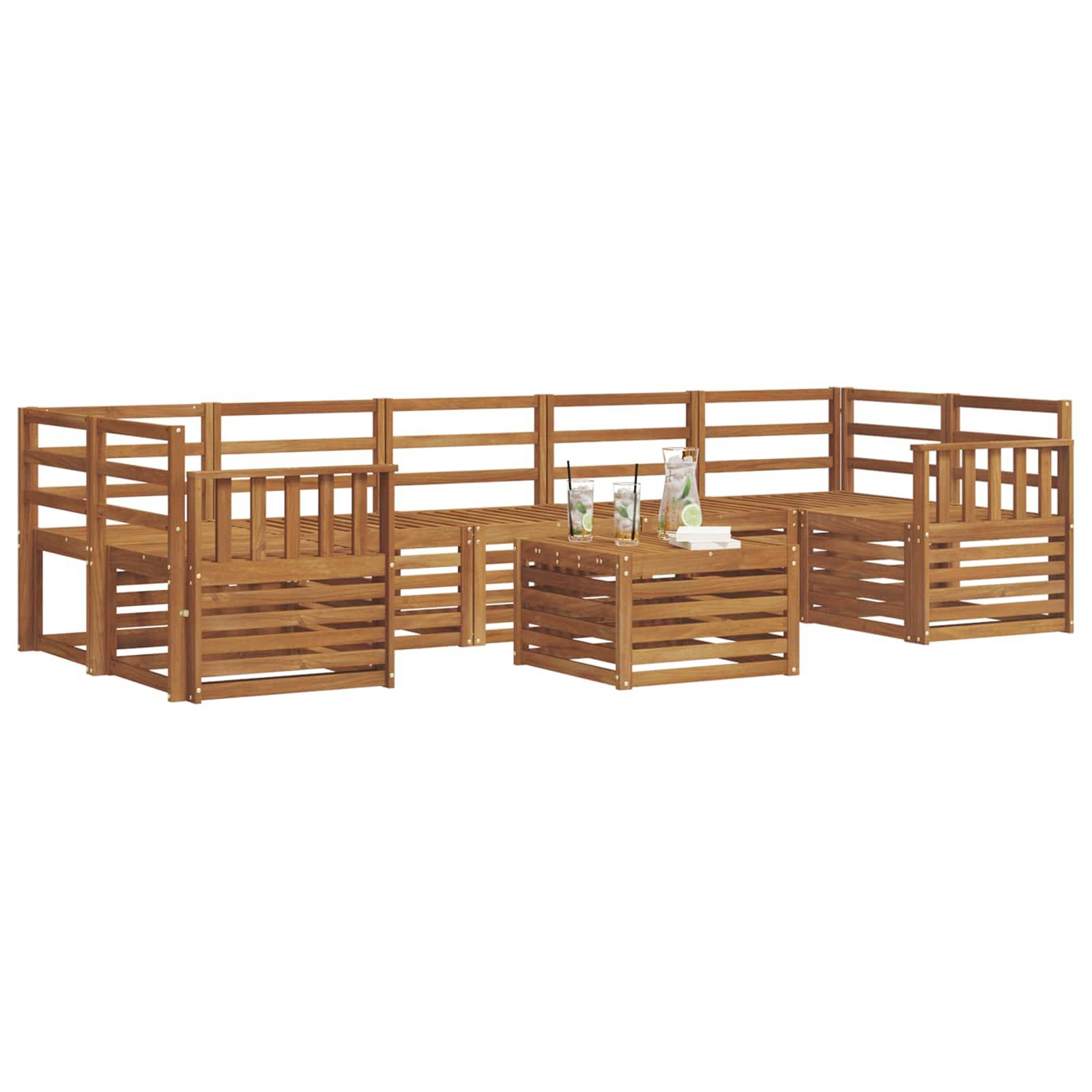 vidaXL Sofagarnituren 8 pcs Natur Massivholz Akazie