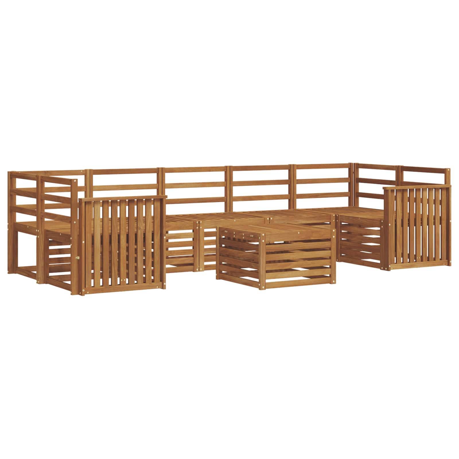 vidaXL Sofagarnituren 8 pcs Natur Massivholz Akazie