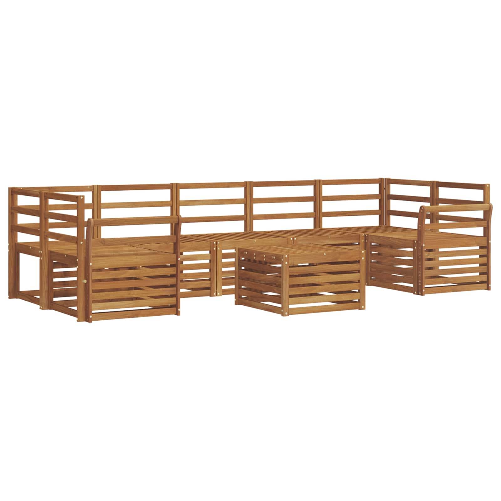 vidaXL Sofagarnituren 8 pcs Natur Massivholz Akazie