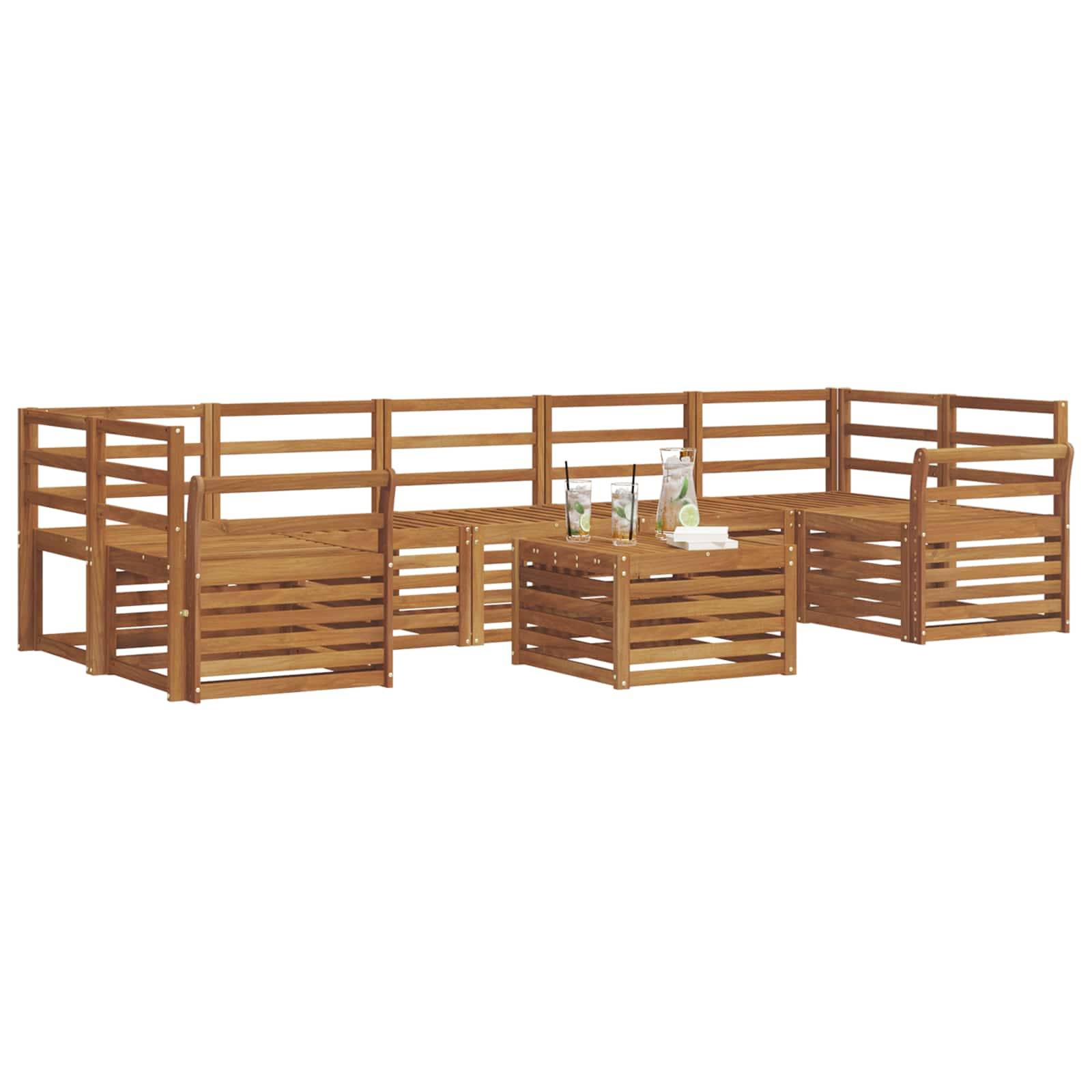 vidaXL Sofagarnituren 8 pcs Natur Massivholz Akazie