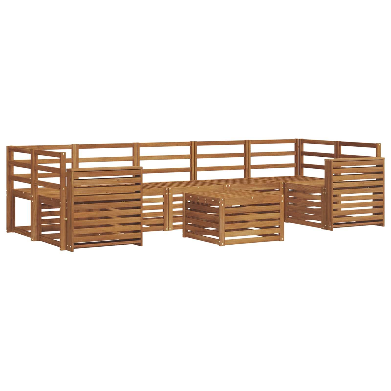 vidaXL Sofagarnituren 8 pcs Natur Massivholz Akazie