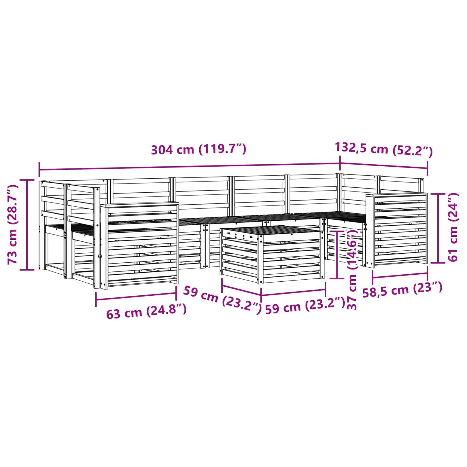 vidaXL Outdoor-Sofagarnitur 8 pcs Weiß Massivholz Akazie