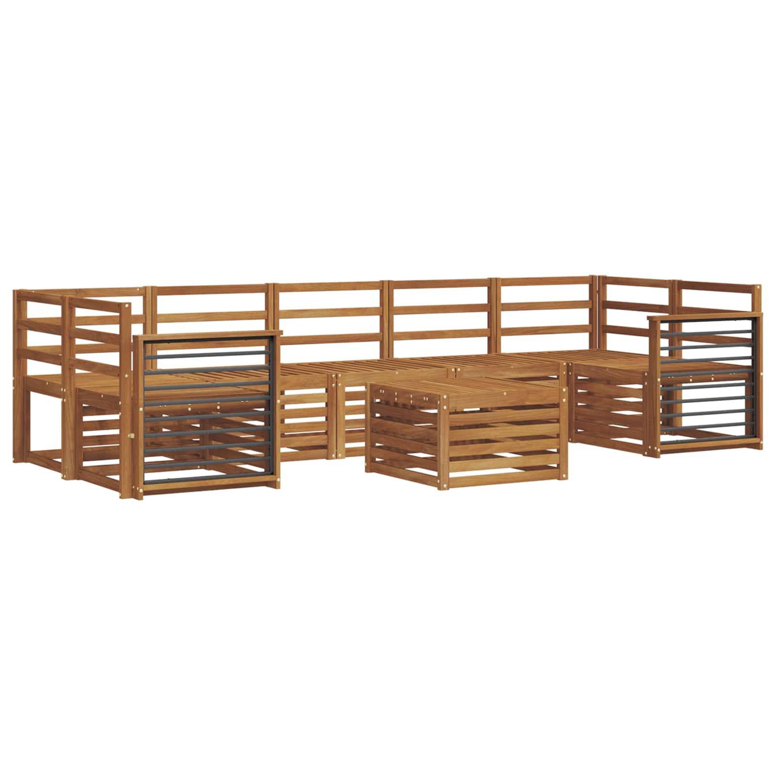 vidaXL Sofagarnituren 8 pcs Natur Massivholz Akazie