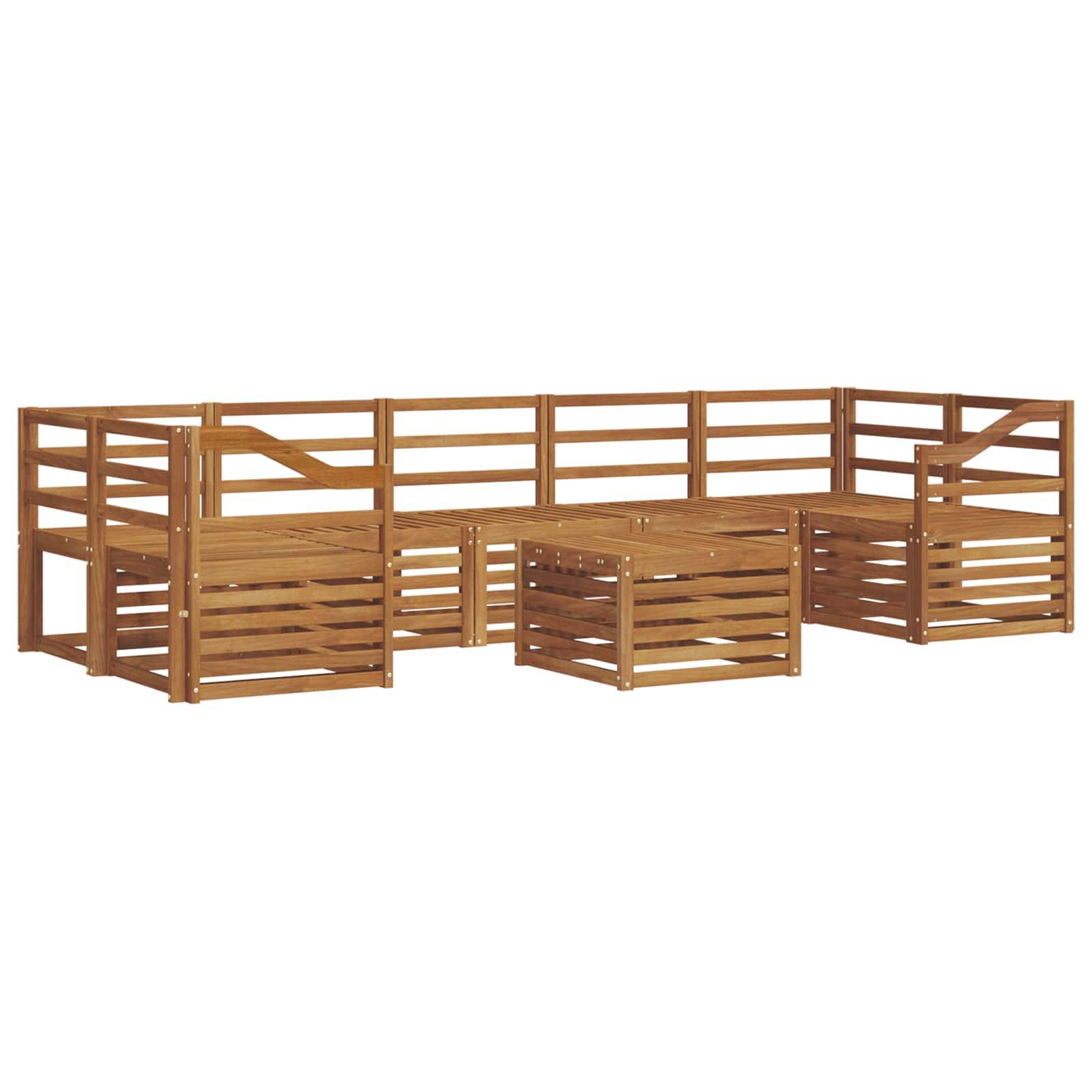 vidaXL Sofagarnituren 8 pcs Natur Massivholz Akazie