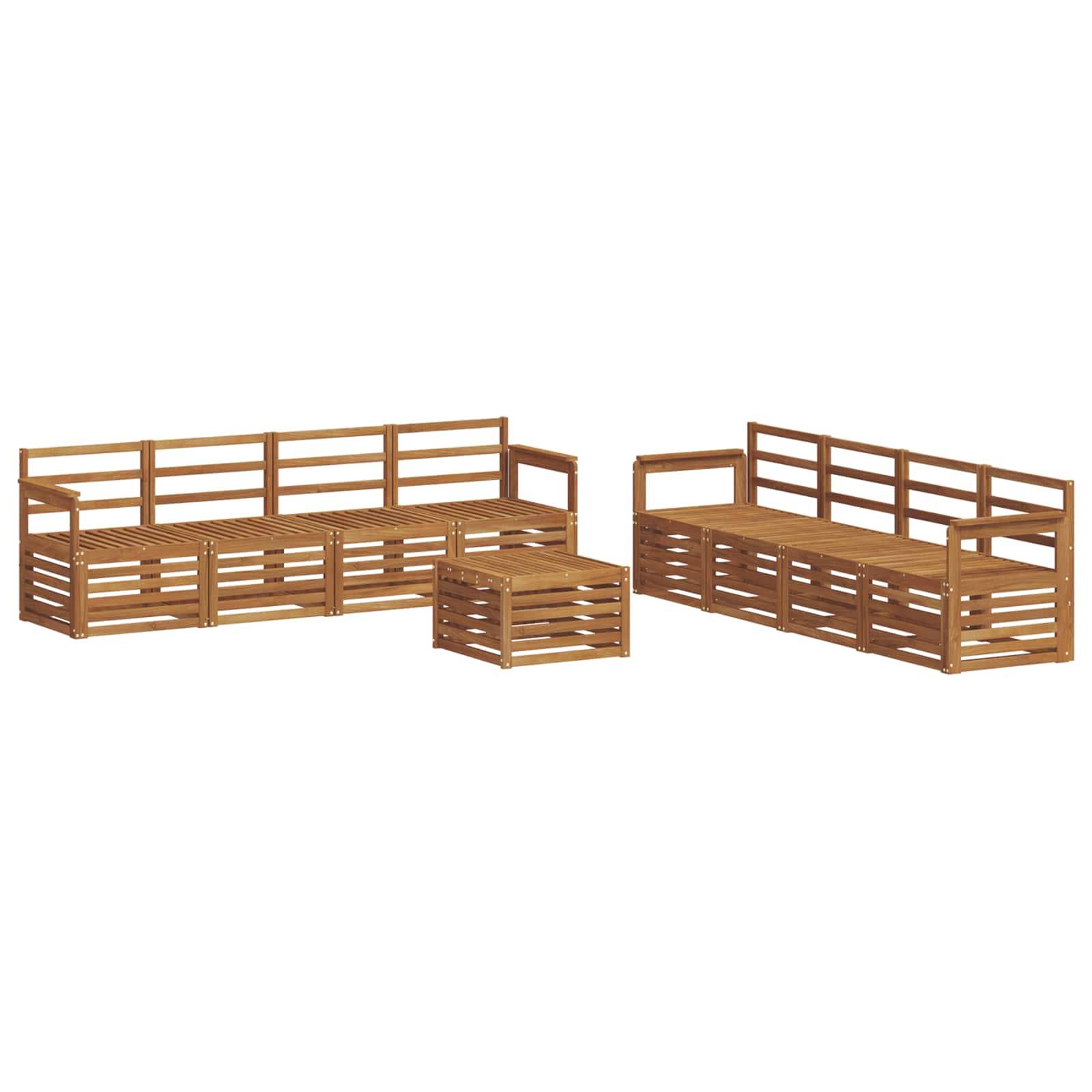 vidaXL Sofagarnituren 9 pcs Natur Massivholz Akazie