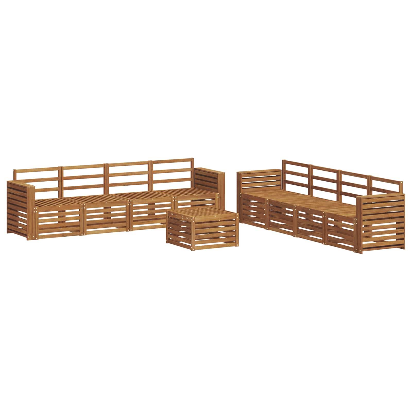 vidaXL Sofagarnituren 9 pcs Natur Massivholz Akazie