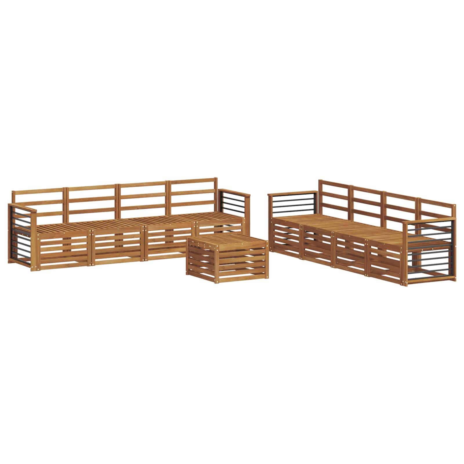vidaXL Sofagarnituren 9 pcs Natur Massivholz Akazie