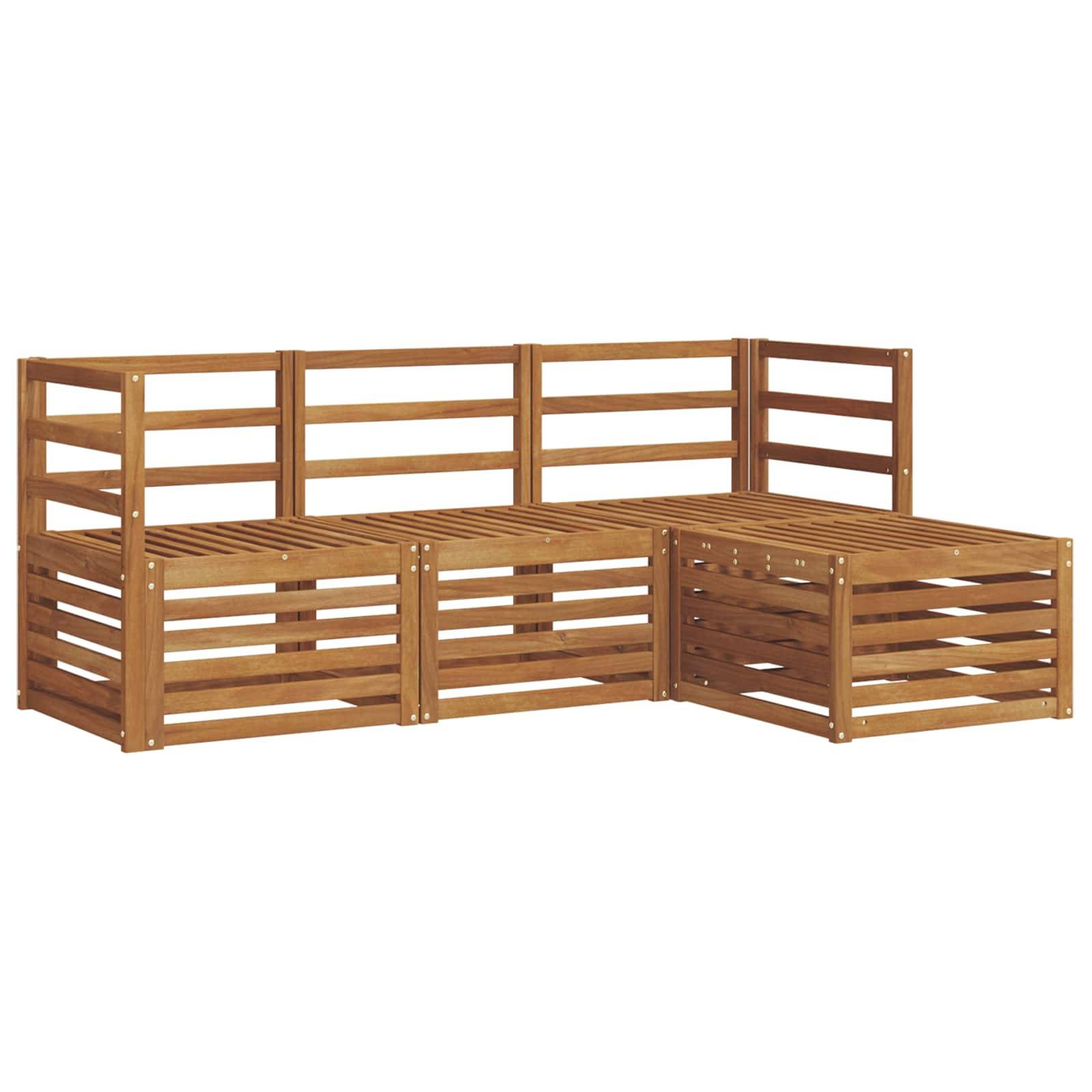 vidaXL Sofagarnituren 4 pcs Natur Massivholz Akazie