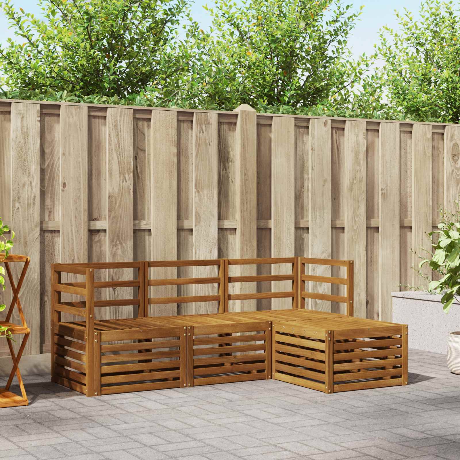 vidaXL Sofagarnituren 4 pcs Natur Massivholz Akazie