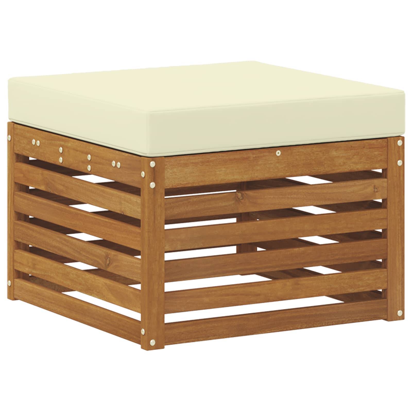vidaXL Sofagarnituren 5 pcs Natur und Creme Massivholz Akazie