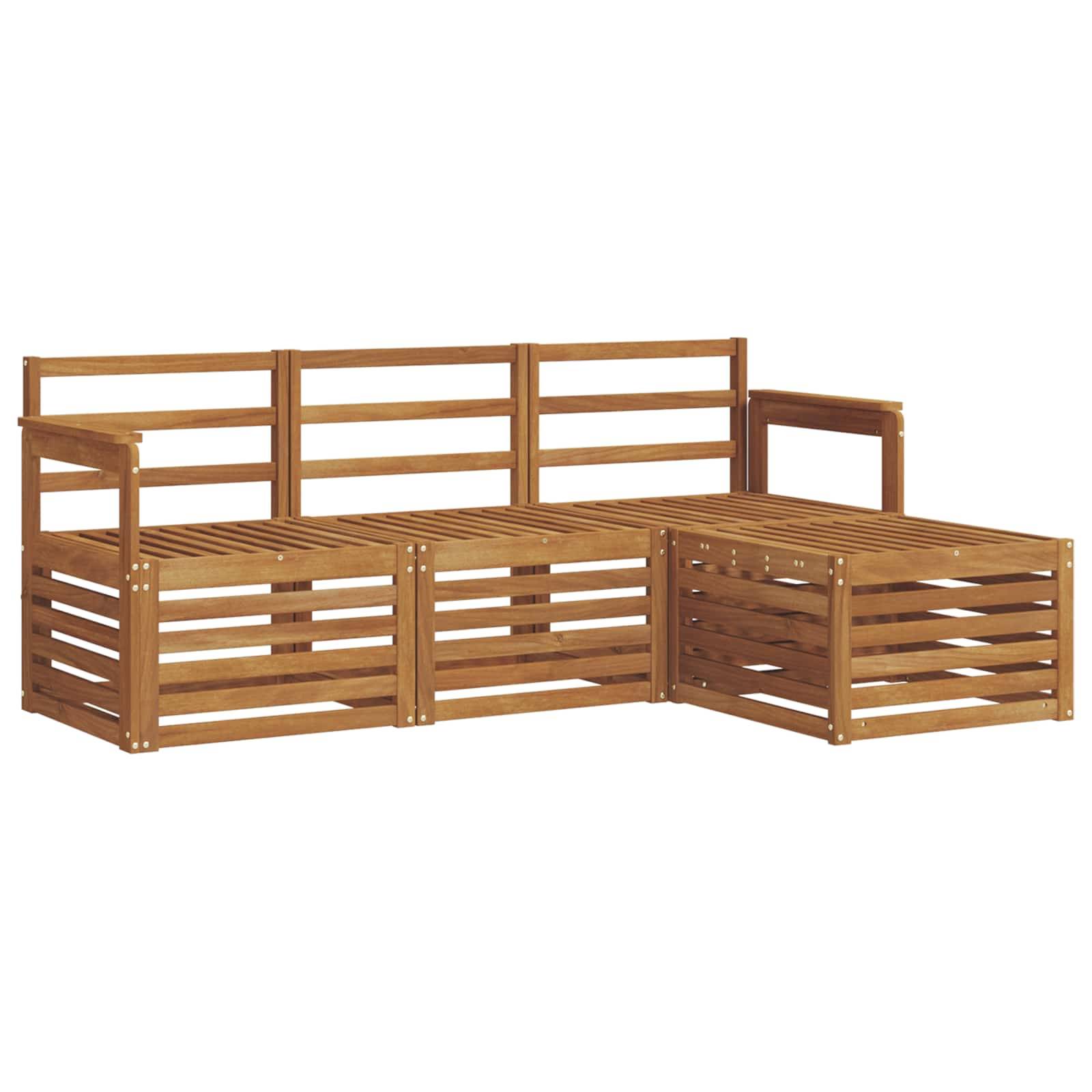 vidaXL Sofagarnituren 4 pcs Natur Massivholz Akazie