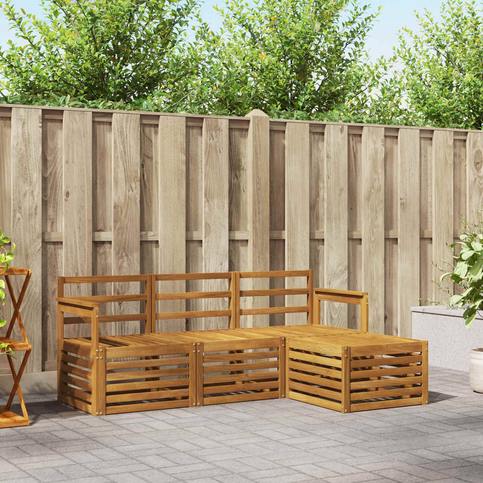vidaXL Sofagarnituren 4 pcs Natur Massivholz Akazie