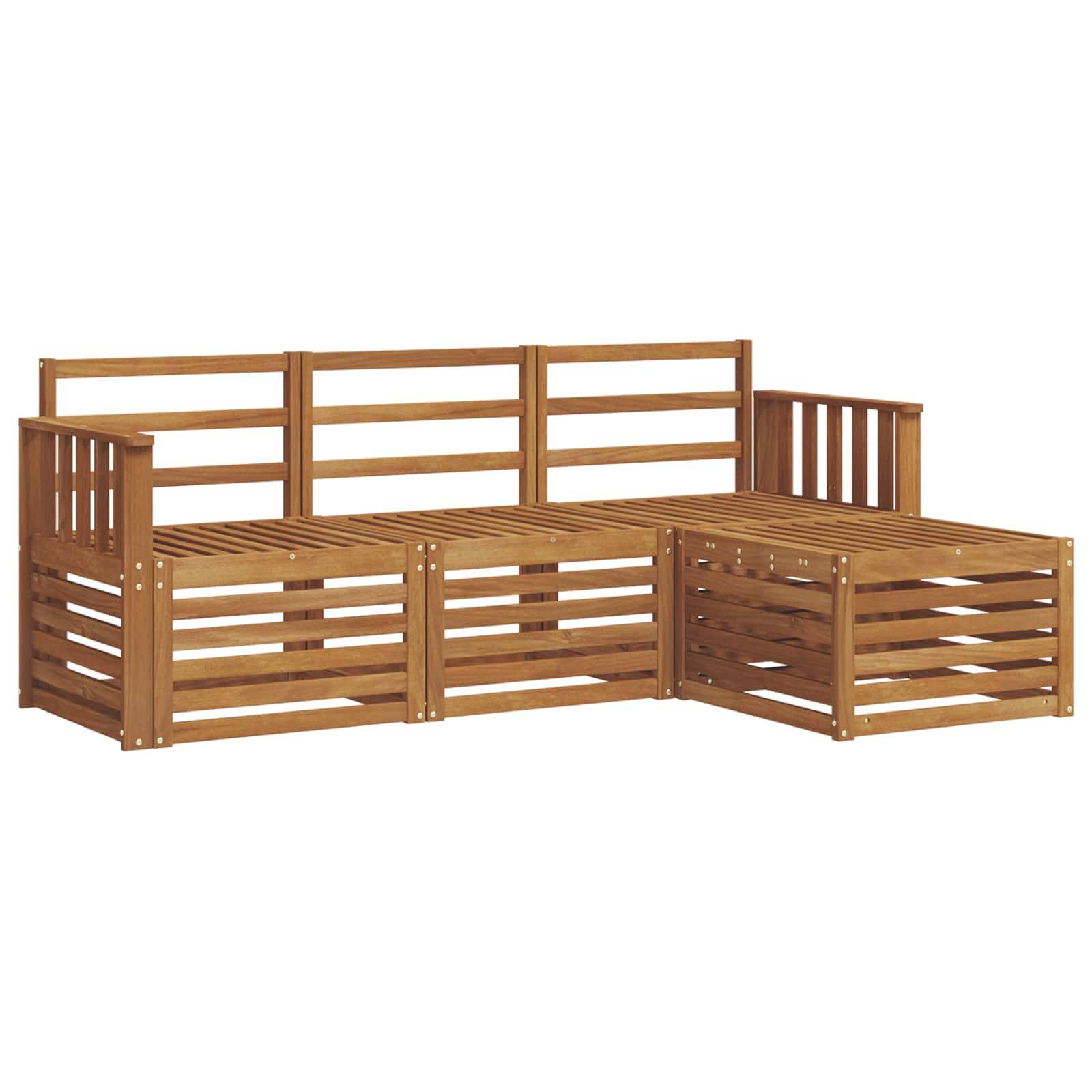 vidaXL Sofagarnituren 4 pcs Natur Massivholz Akazie