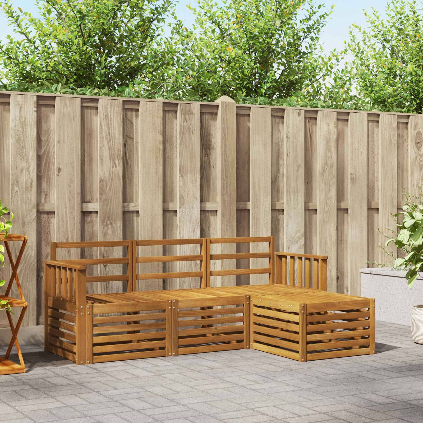 vidaXL Sofagarnituren 4 pcs Natur Massivholz Akazie