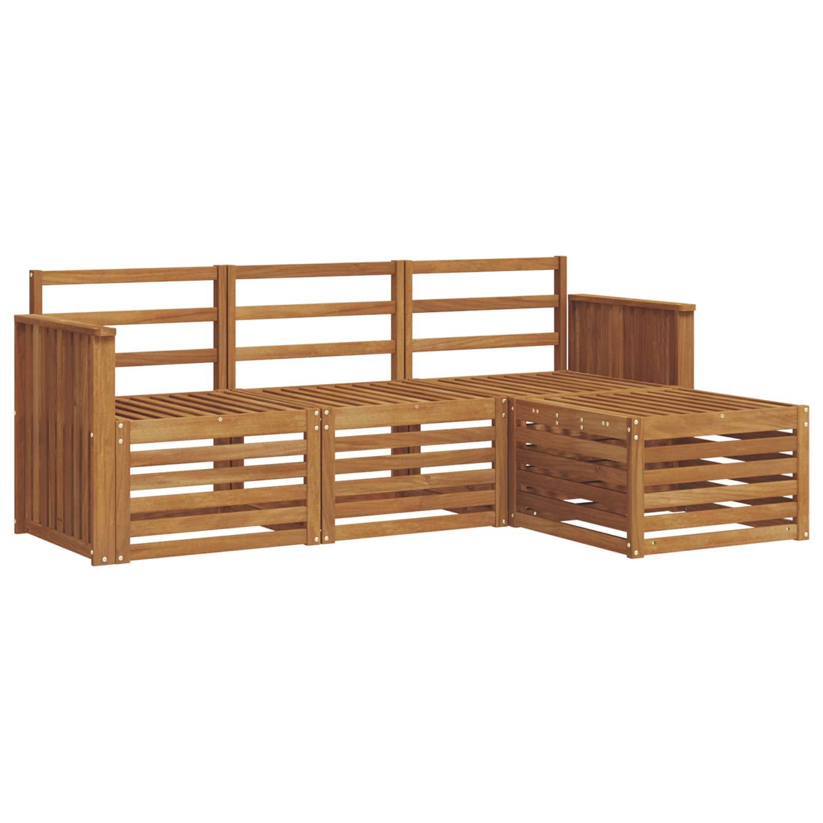 vidaXL Sofagarnituren 4 pcs Natur Massivholz Akazie