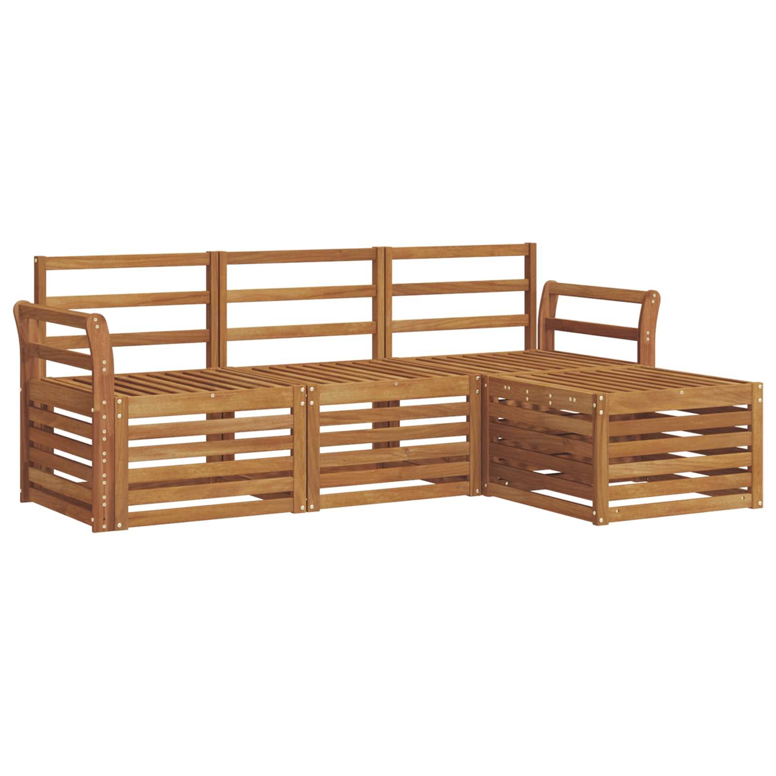 vidaXL Sofagarnituren 4 pcs Natur Massivholz Akazie