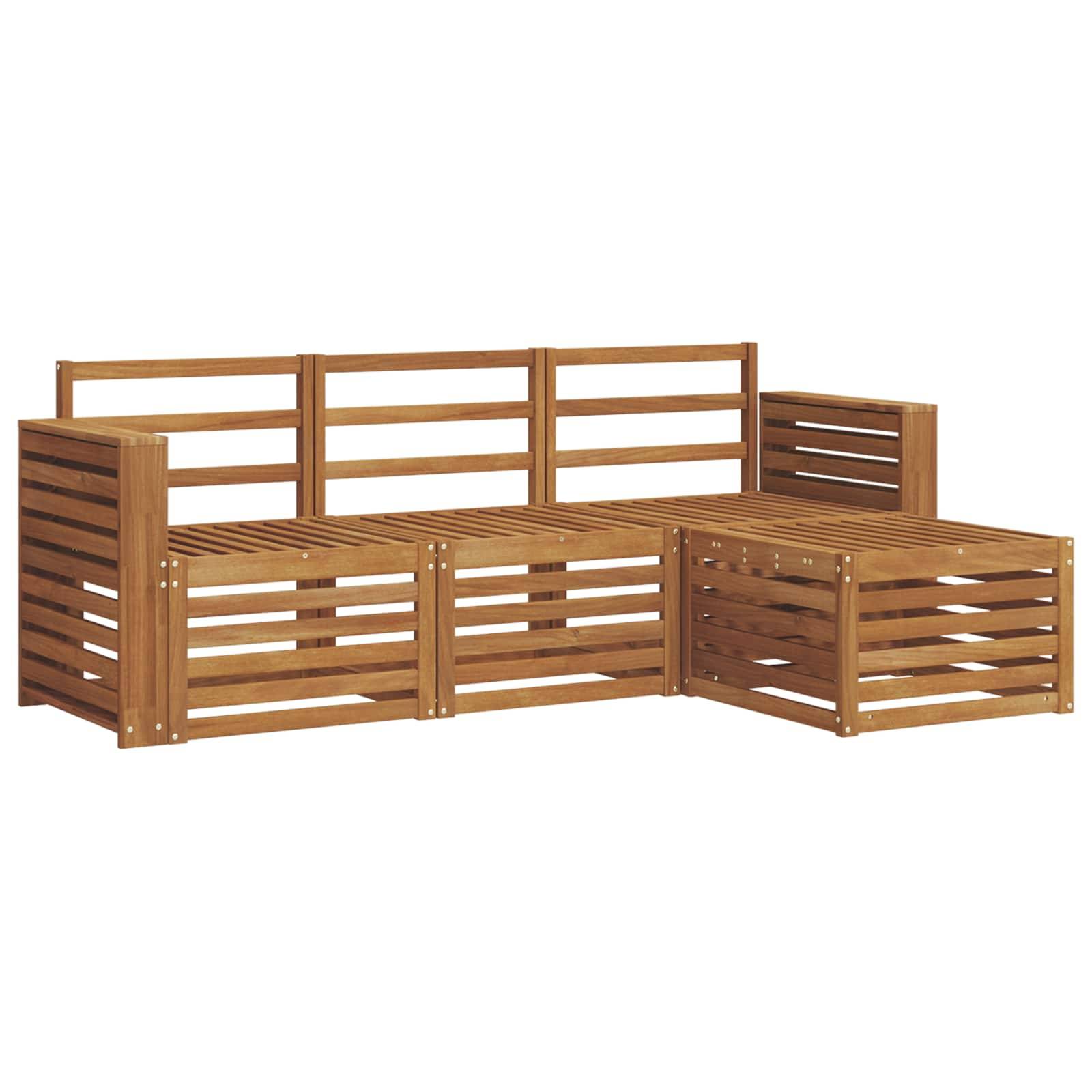 vidaXL Sofagarnituren 4 pcs Natur Massivholz Akazie
