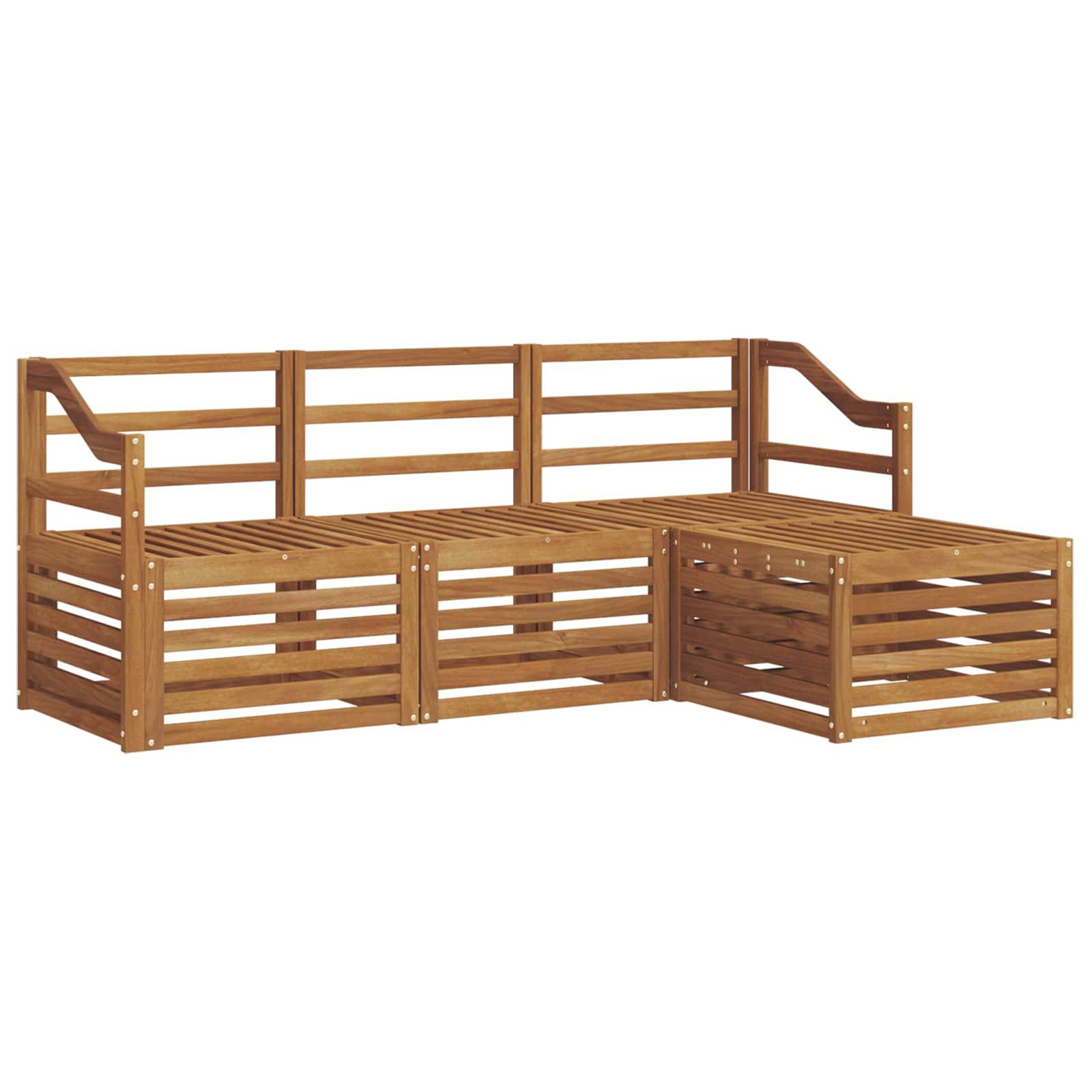 vidaXL Sofagarnituren 4 pcs Natur Massivholz Akazie