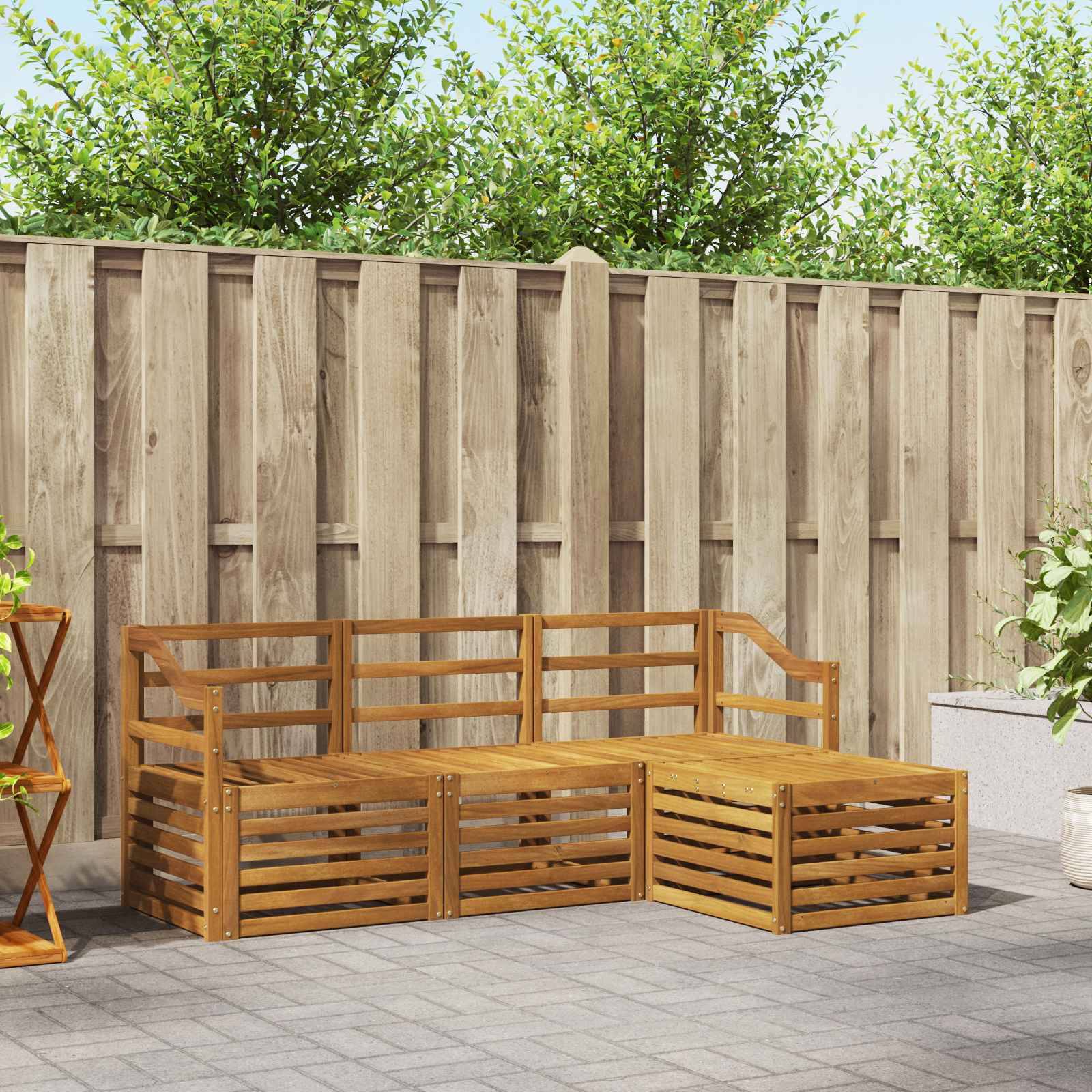 vidaXL Sofagarnituren 4 pcs Natur Massivholz Akazie