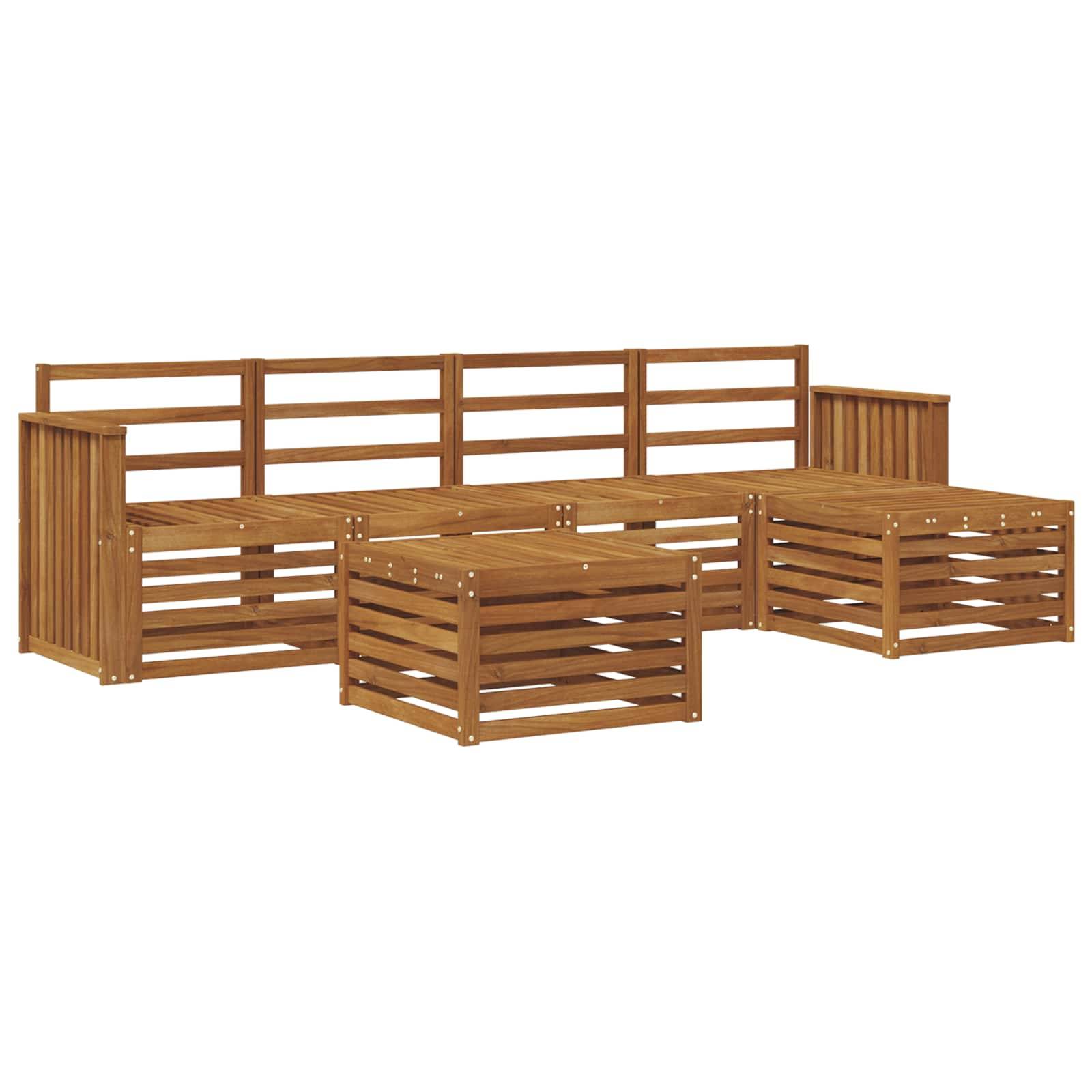 vidaXL Outdoor-Sofagarnitur 6 pcs Natur Massivholz Akazie