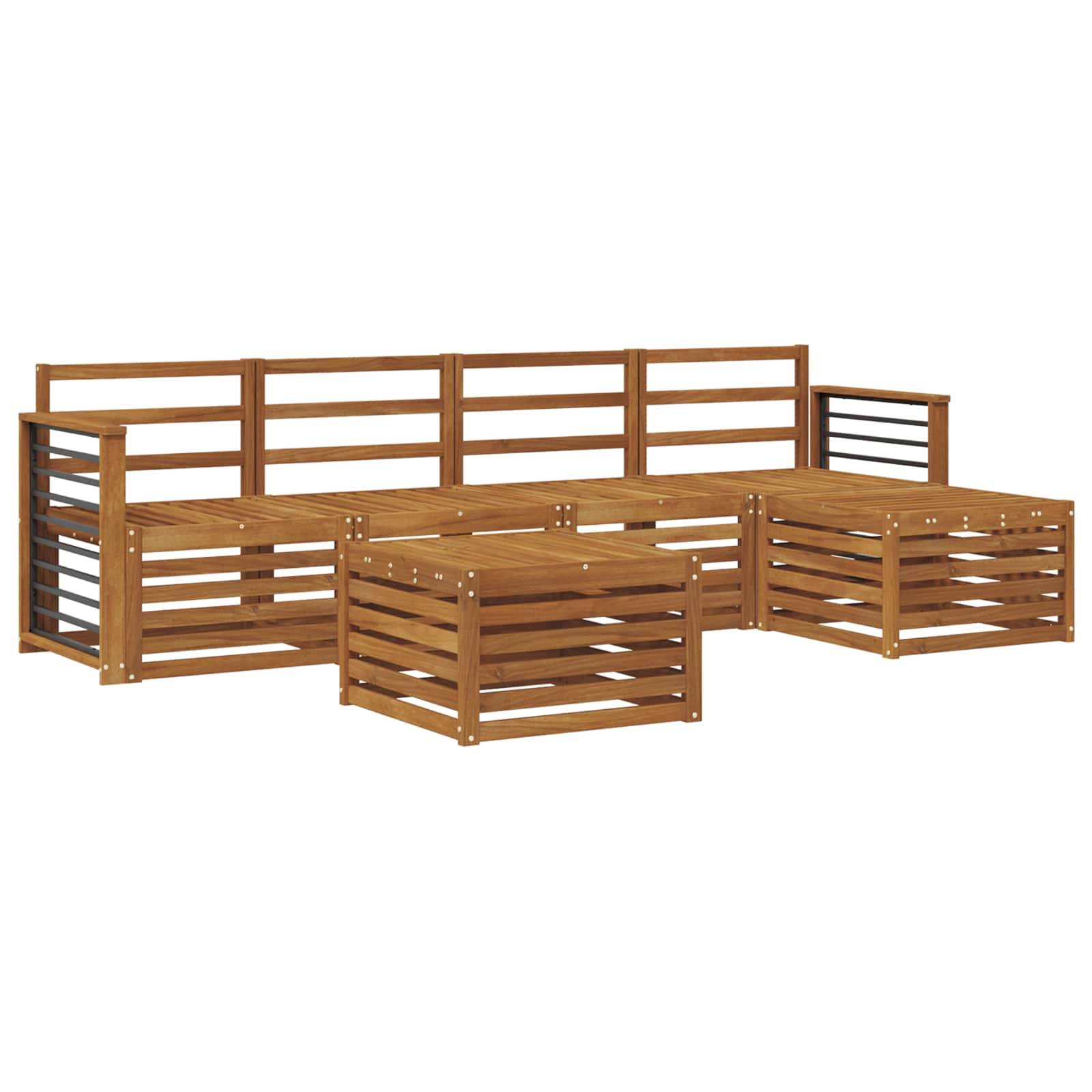 vidaXL Sofagarnituren 6 pcs Natur Massivholz Akazie